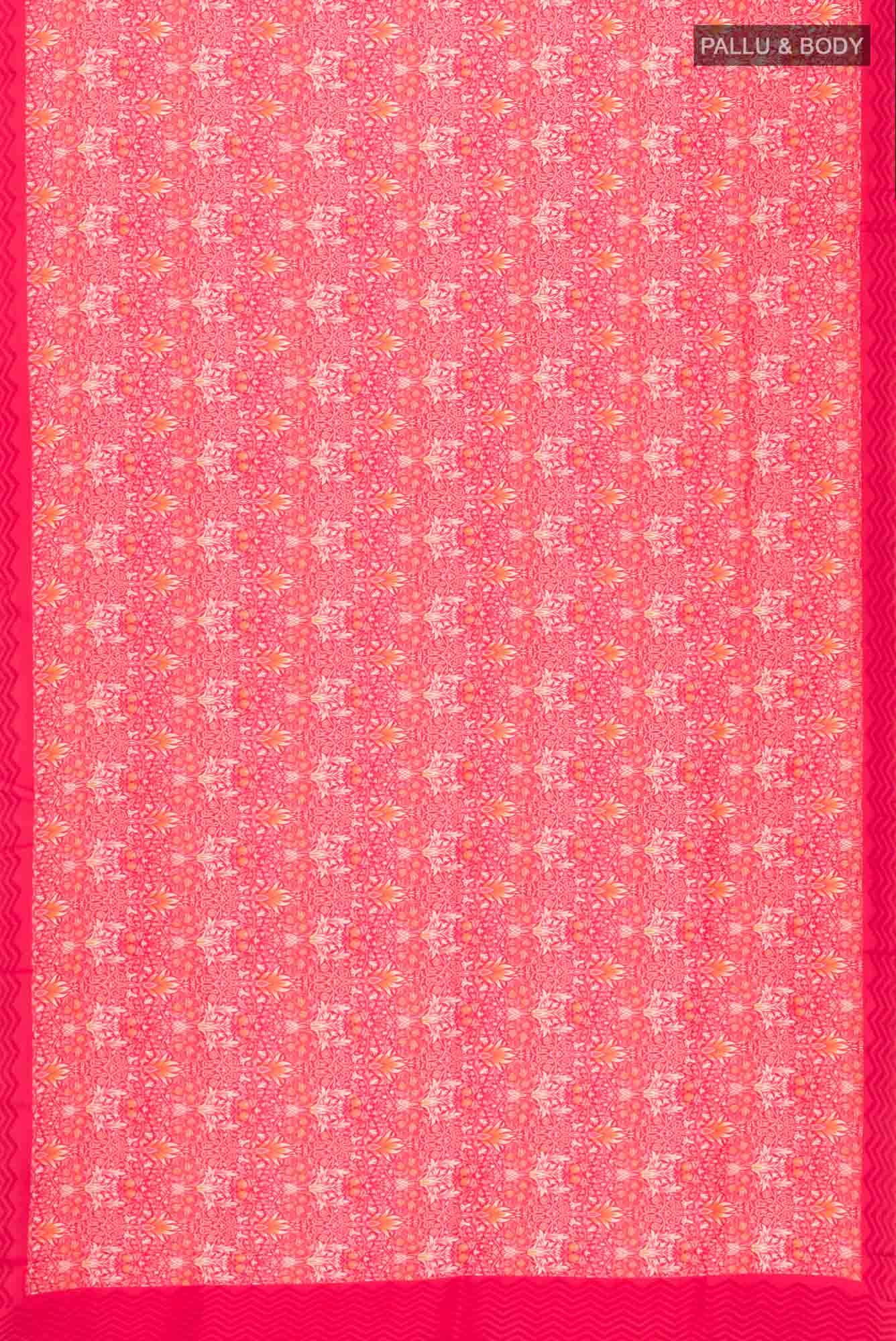 Red Printed Silk Saree