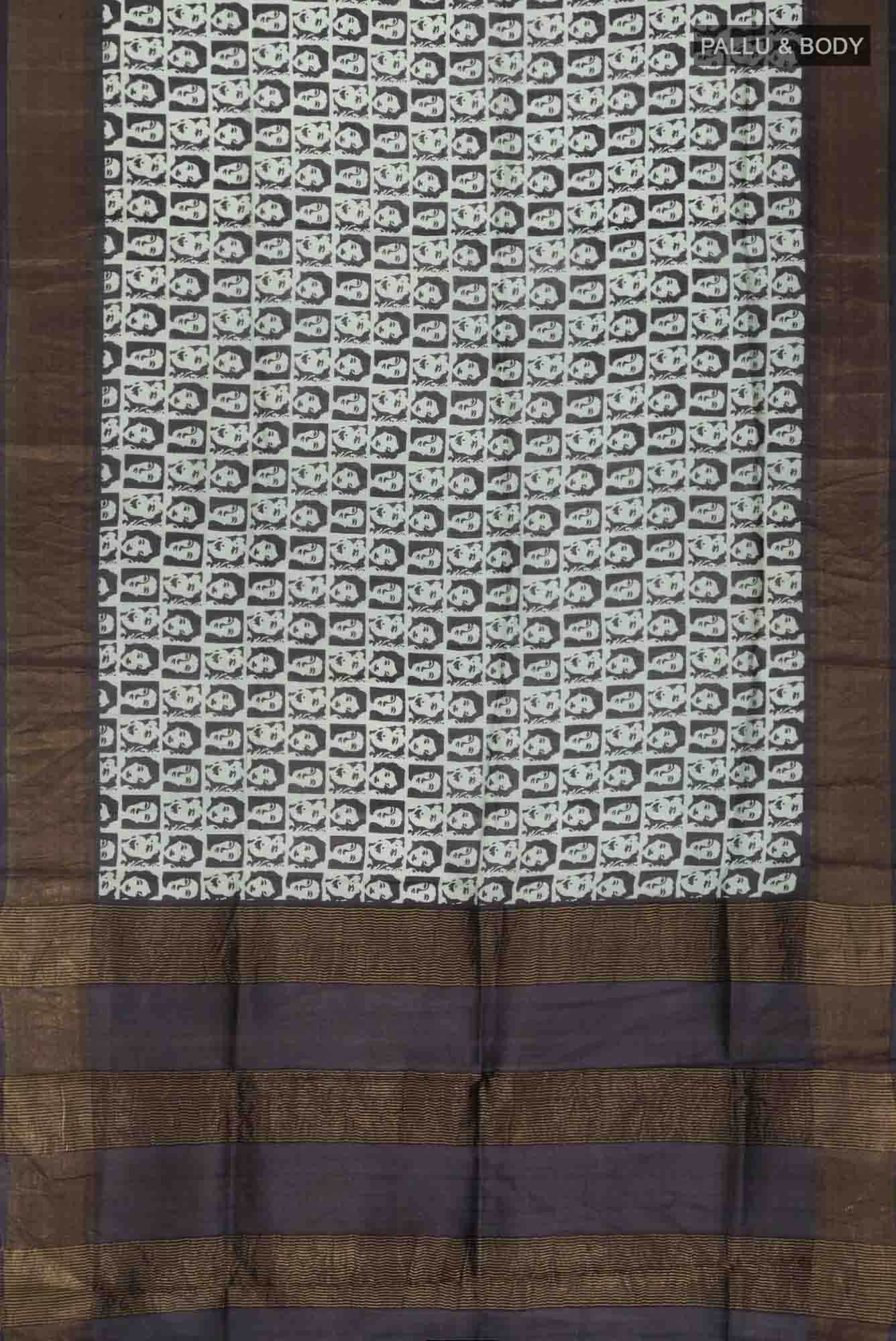 Green Tussar Silk Saree