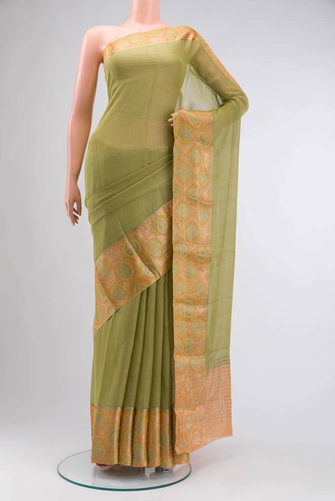 Green Mysore Georgette Saree