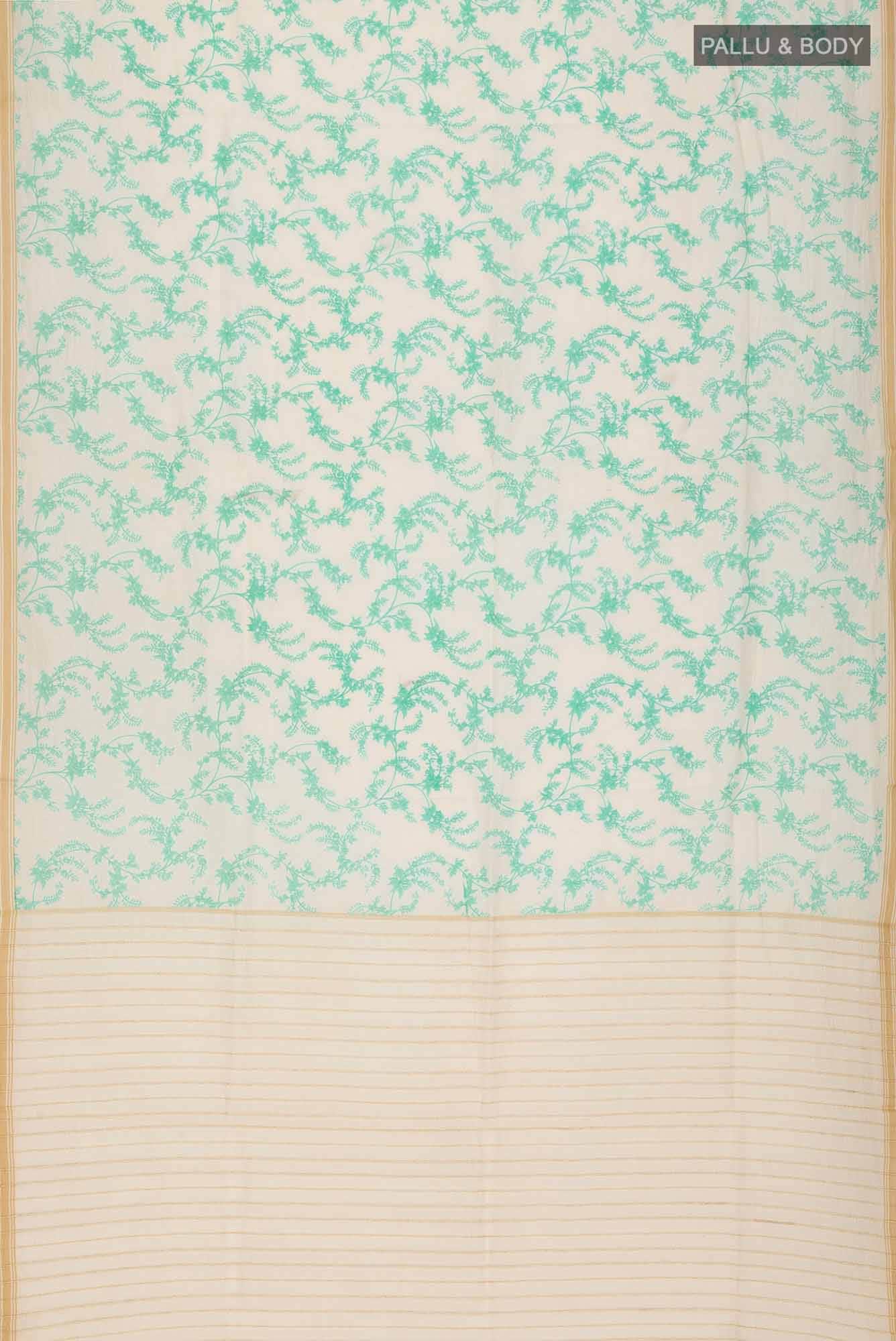 Off White Tussar Silk Saree