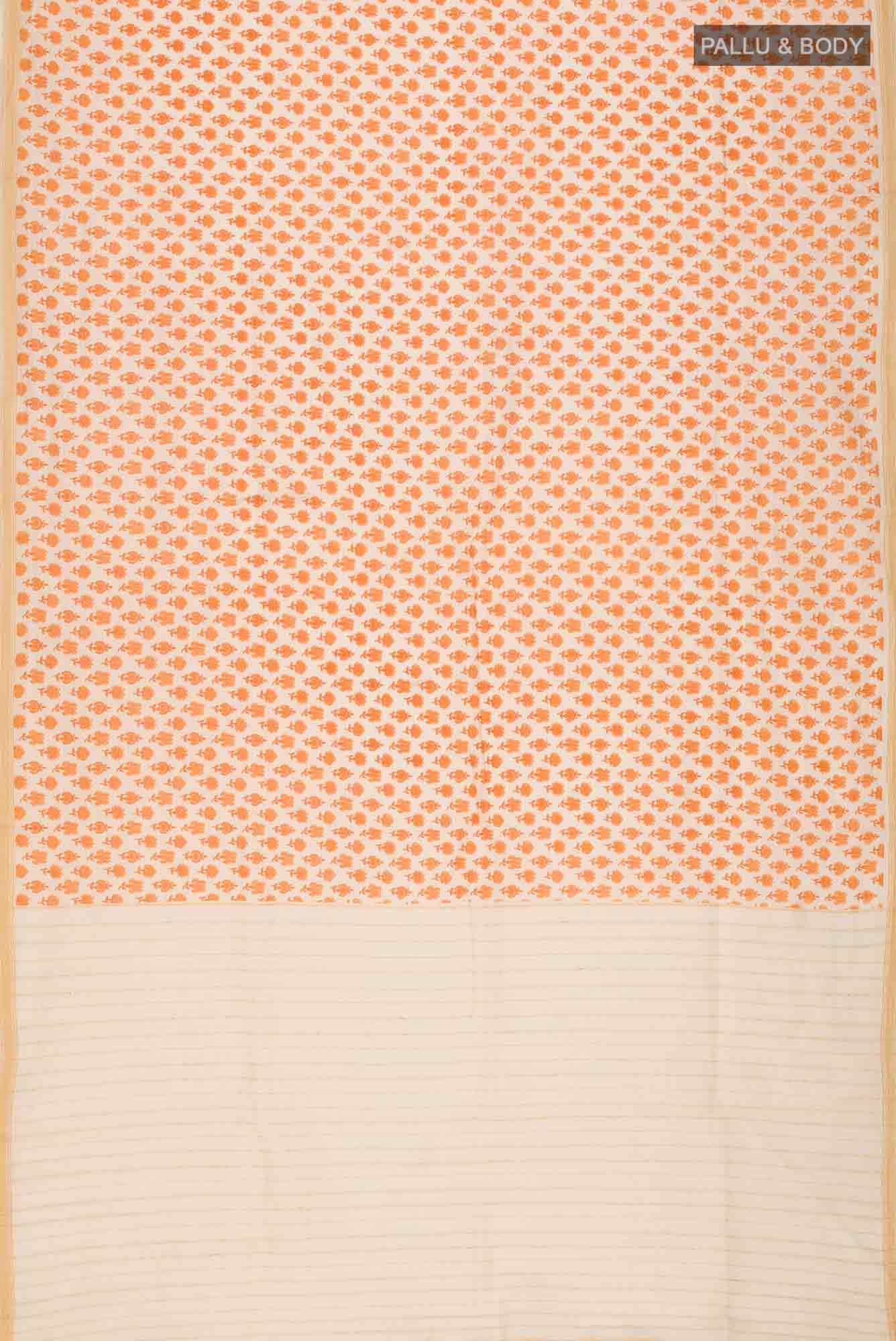 Off White Tussar Silk Saree