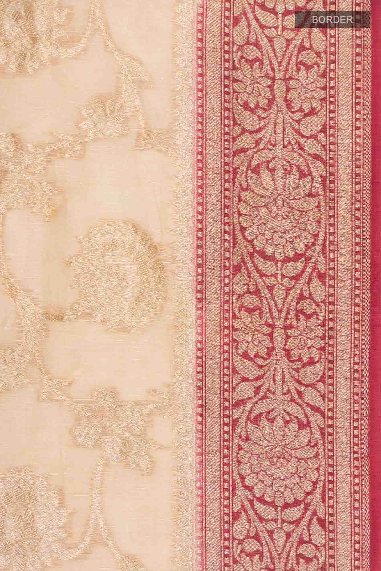 Beige Linen Saree