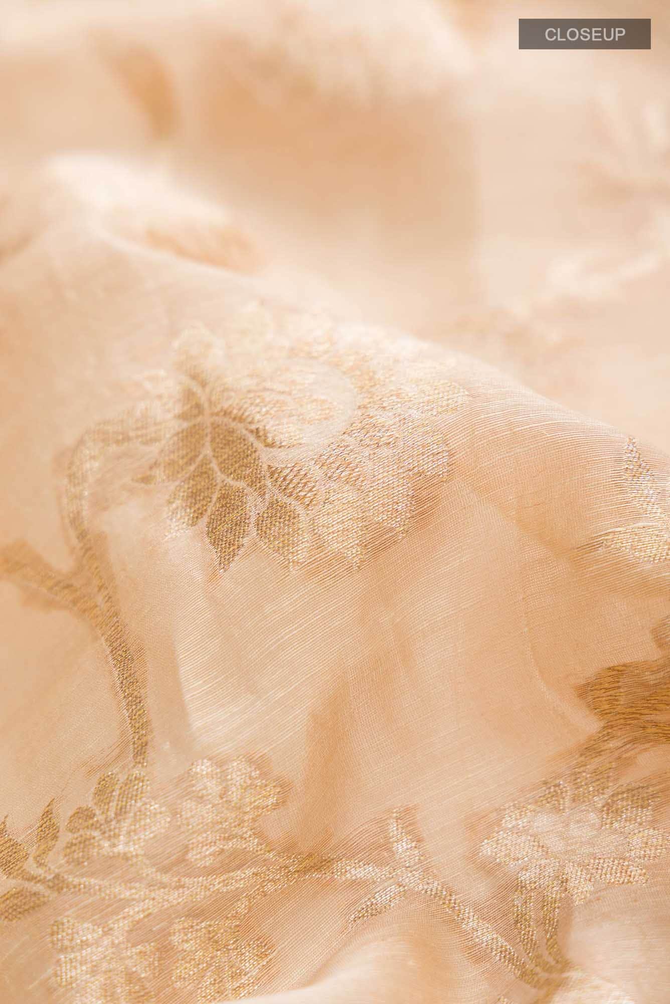 Beige Linen Saree