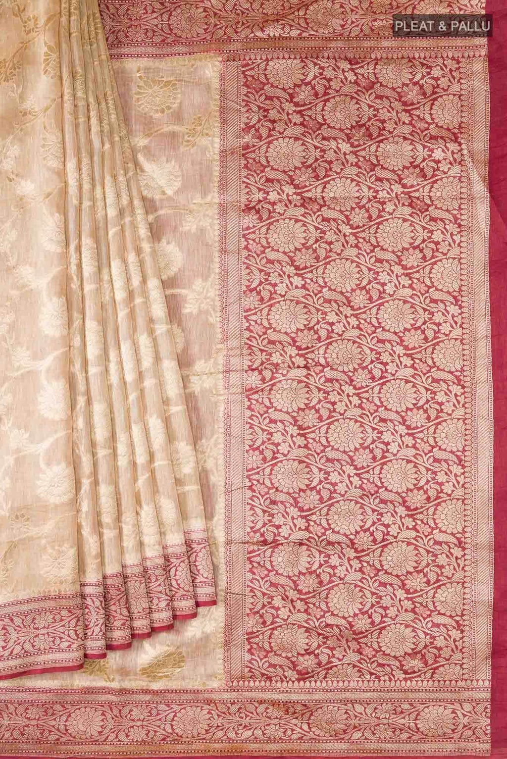 Beige Linen Saree
