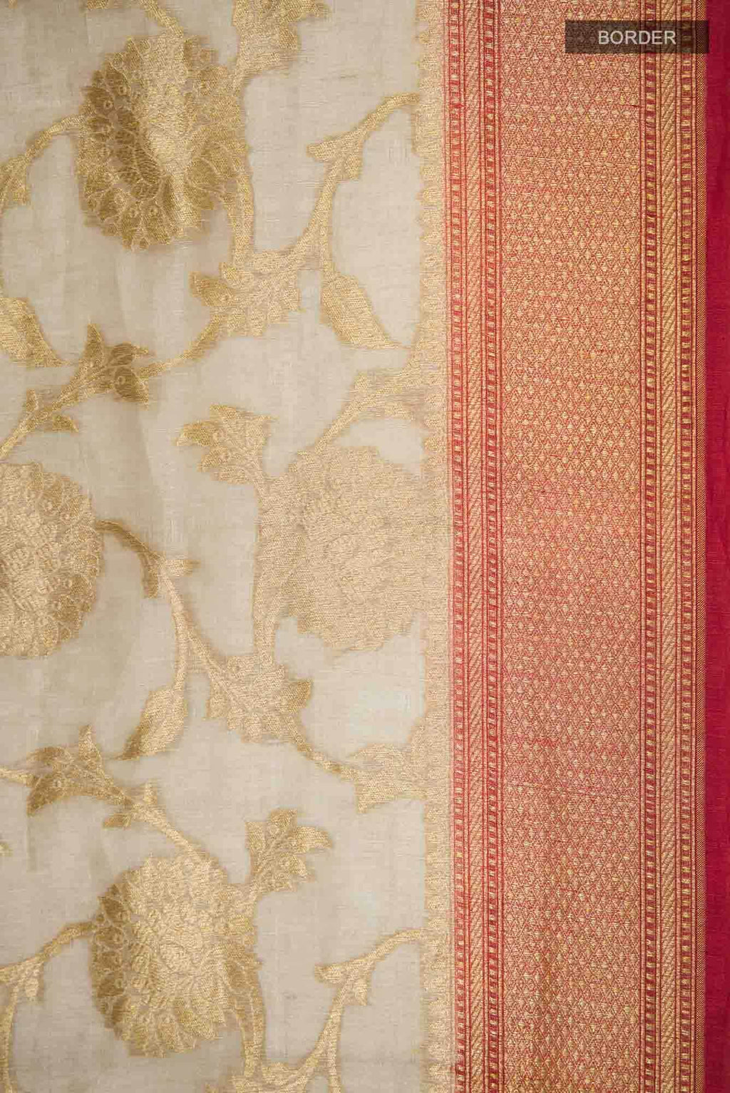 Beige Linen Saree