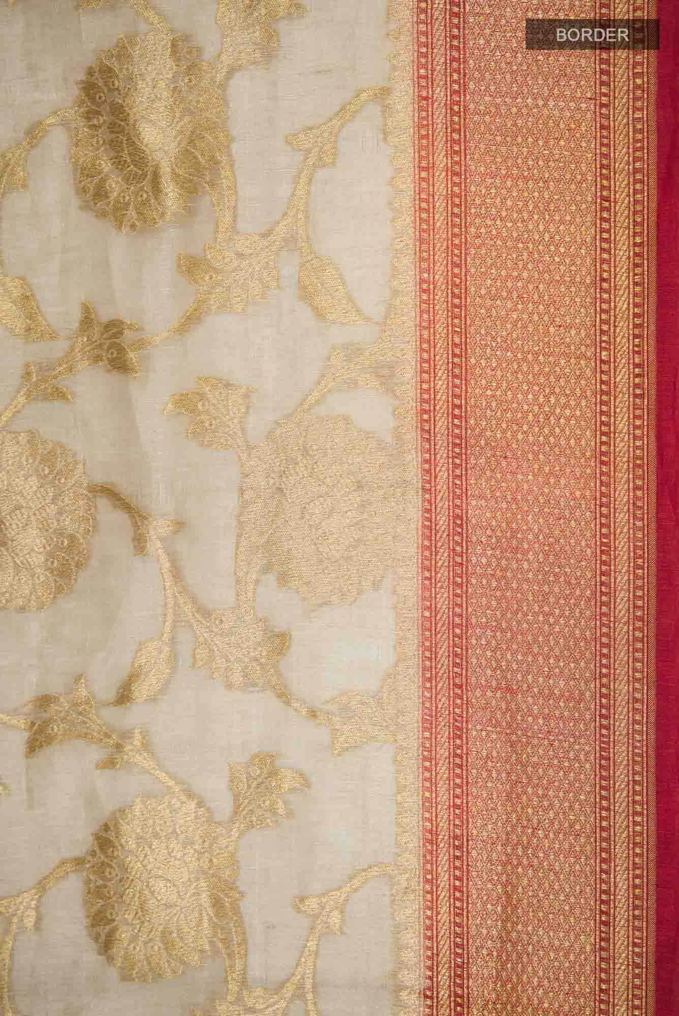 Beige Linen Saree