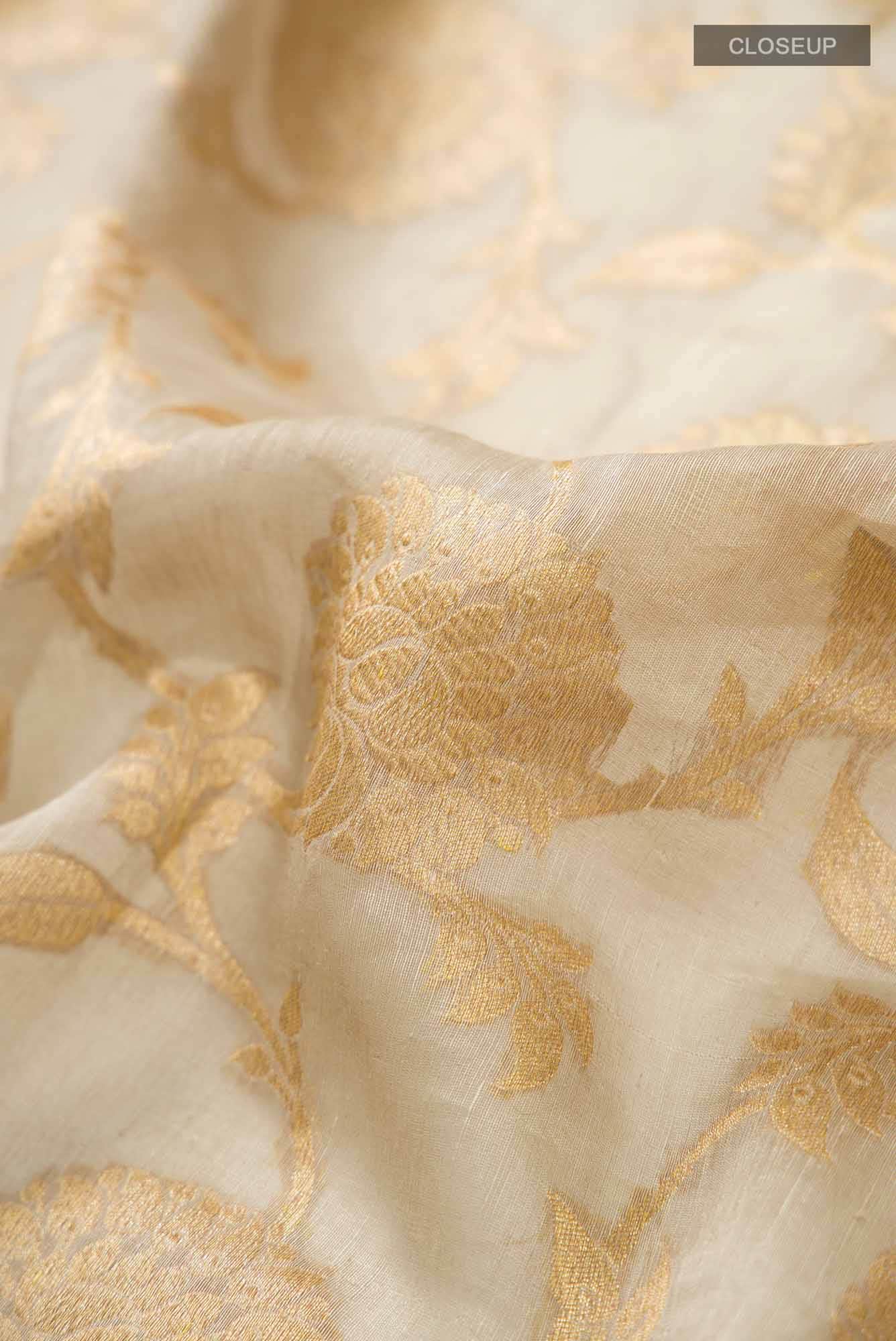Beige Linen Saree