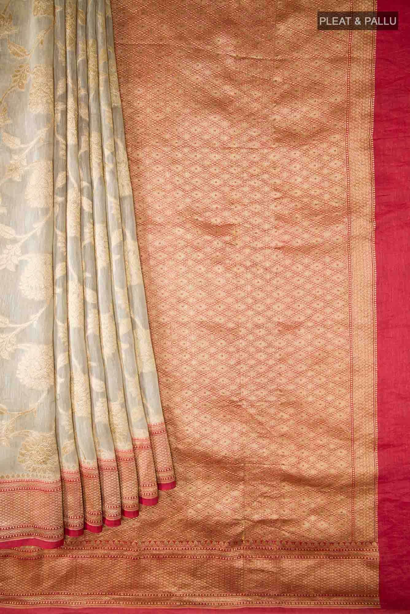 Beige Linen Saree