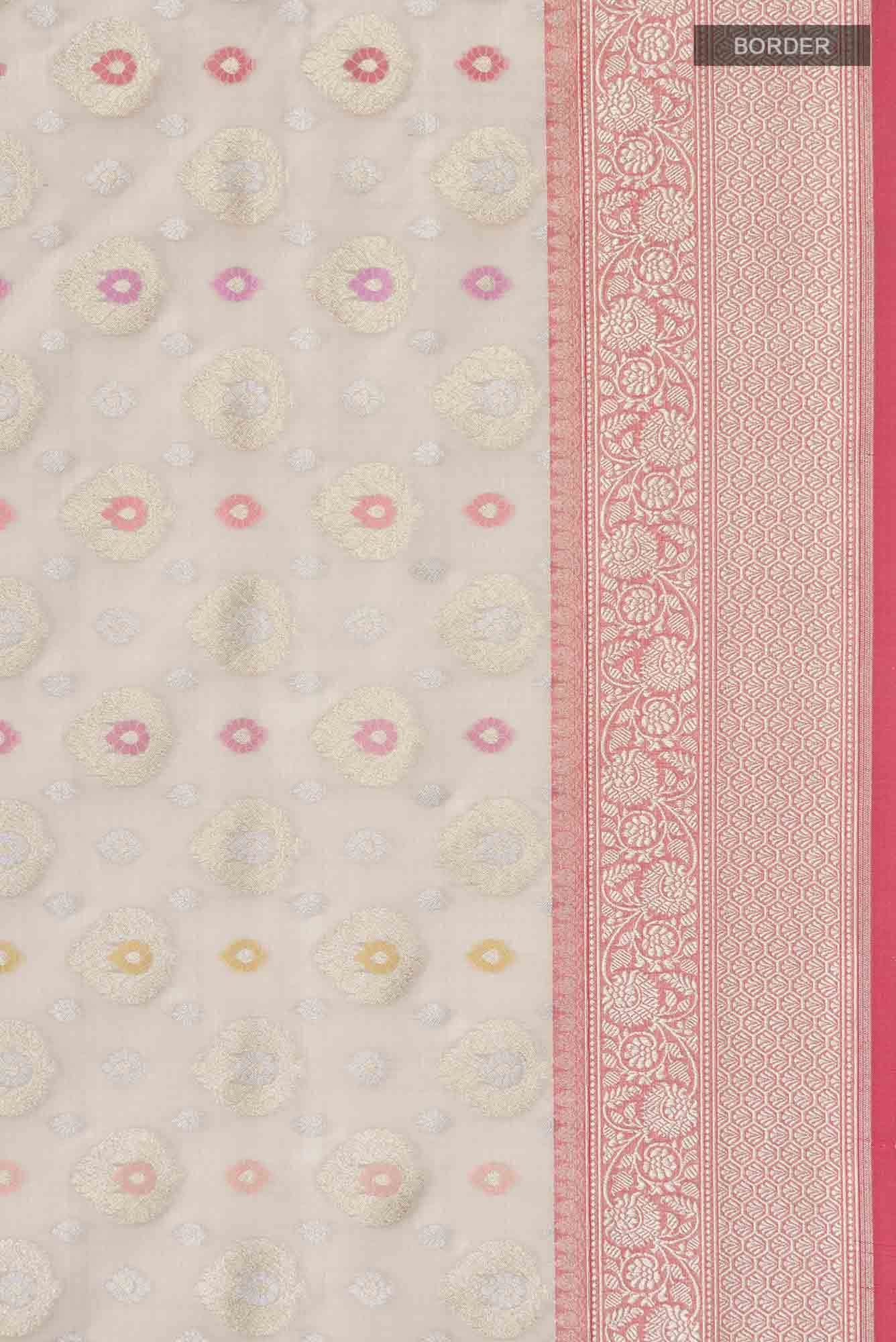 Beige Banarasi Silk Saree