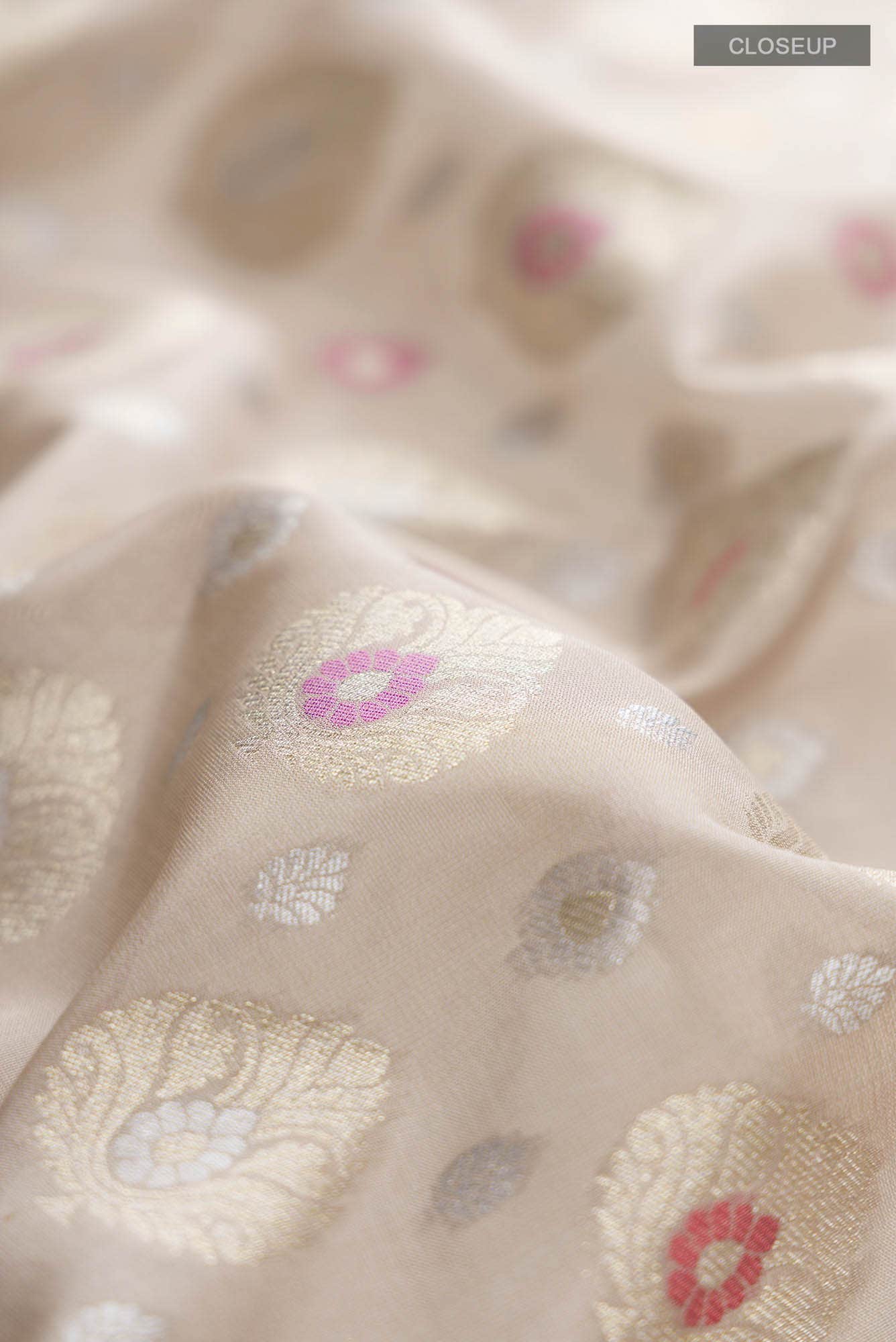 Beige Banarasi Silk Saree
