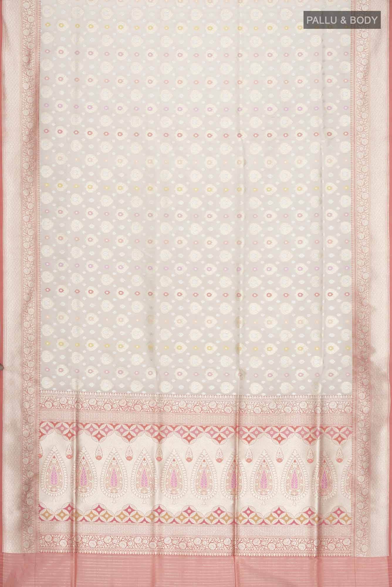Beige Banarasi Silk Saree