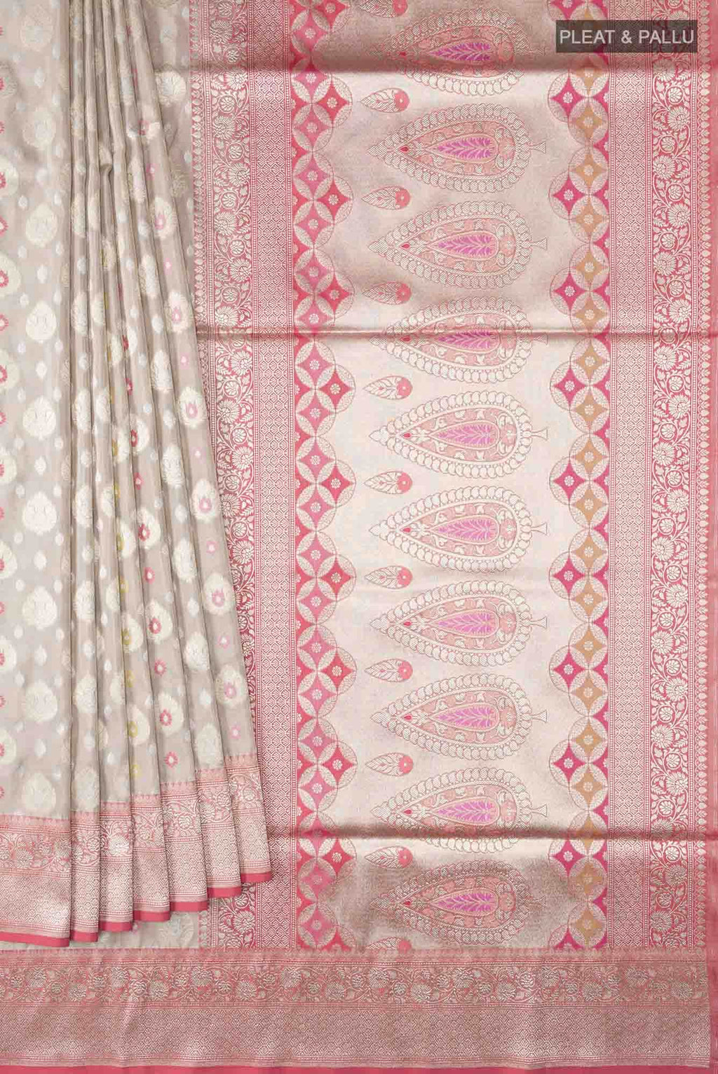 Beige Banarasi Silk Saree