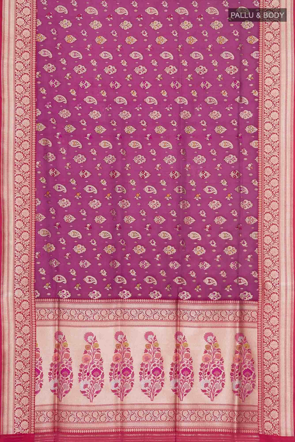 Magenta Banarasi Silk Saree