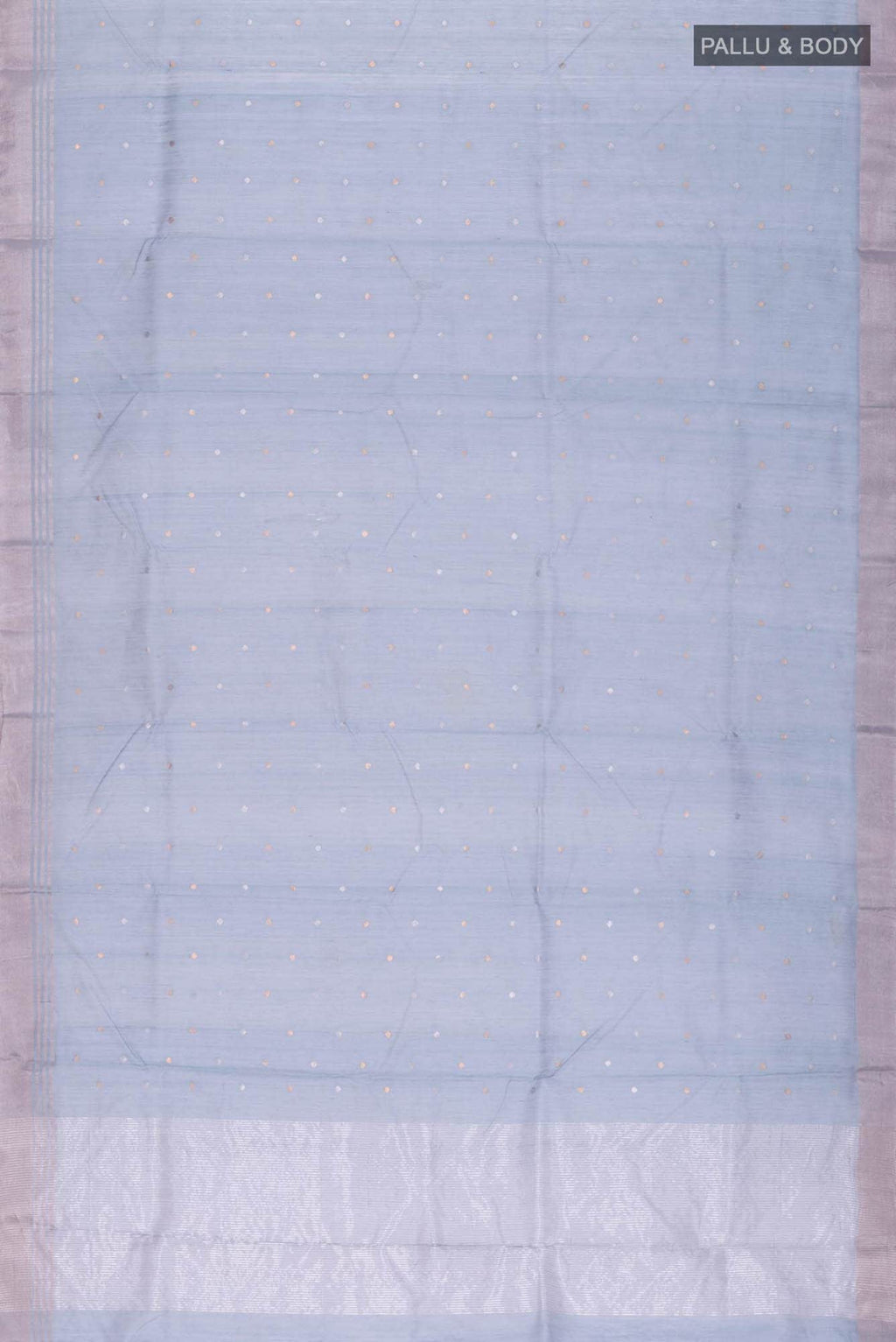 Blue Grey Chanderi Silk Cotton Saree