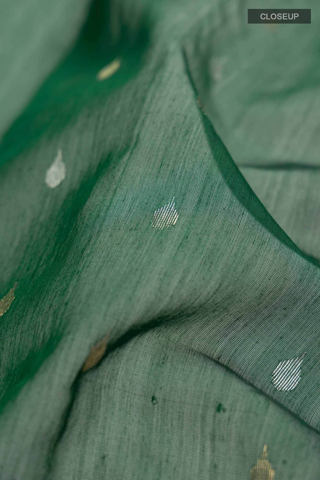 Green Chanderi Silk Cotton Saree