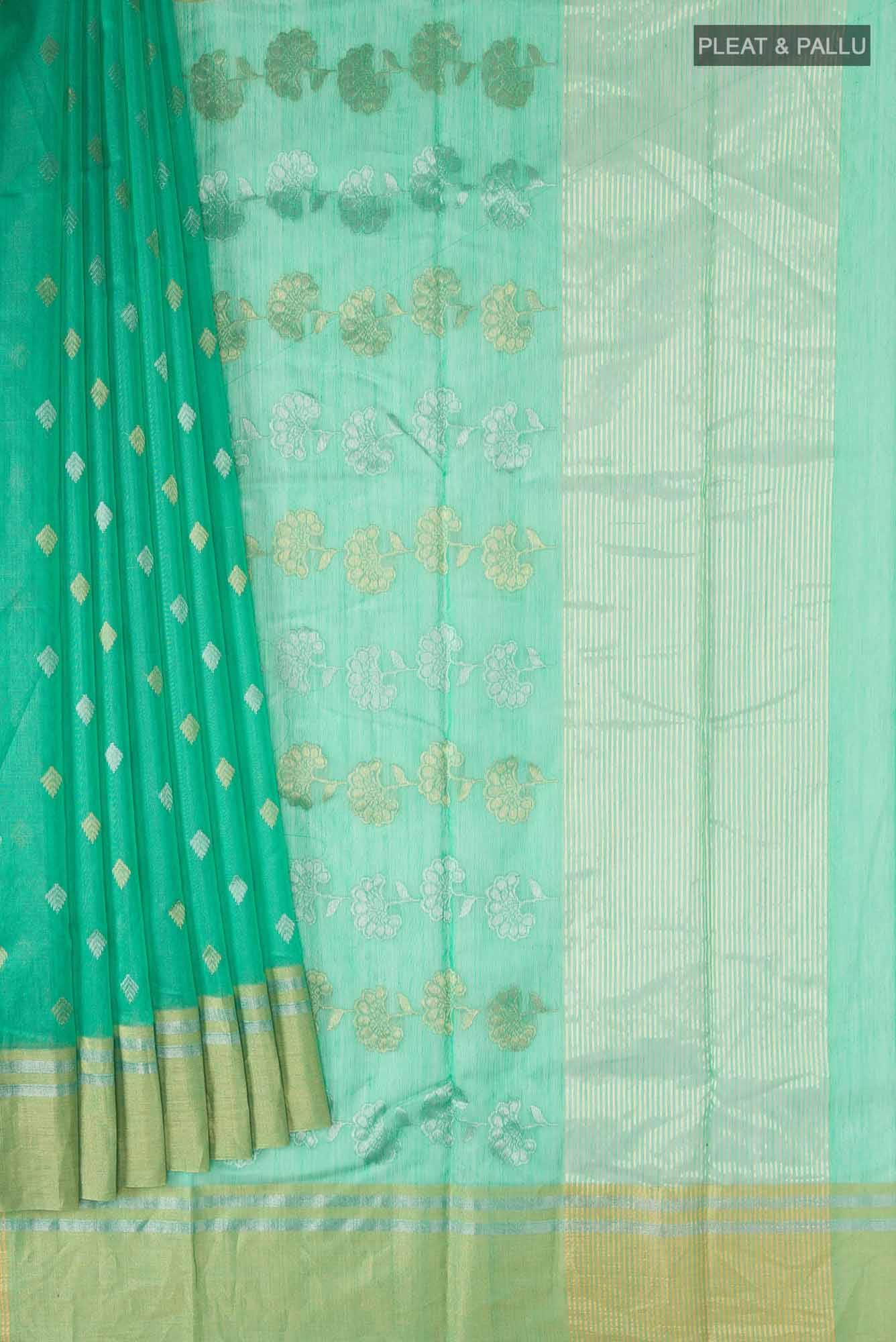 Green Chanderi Silk Cotton Saree
