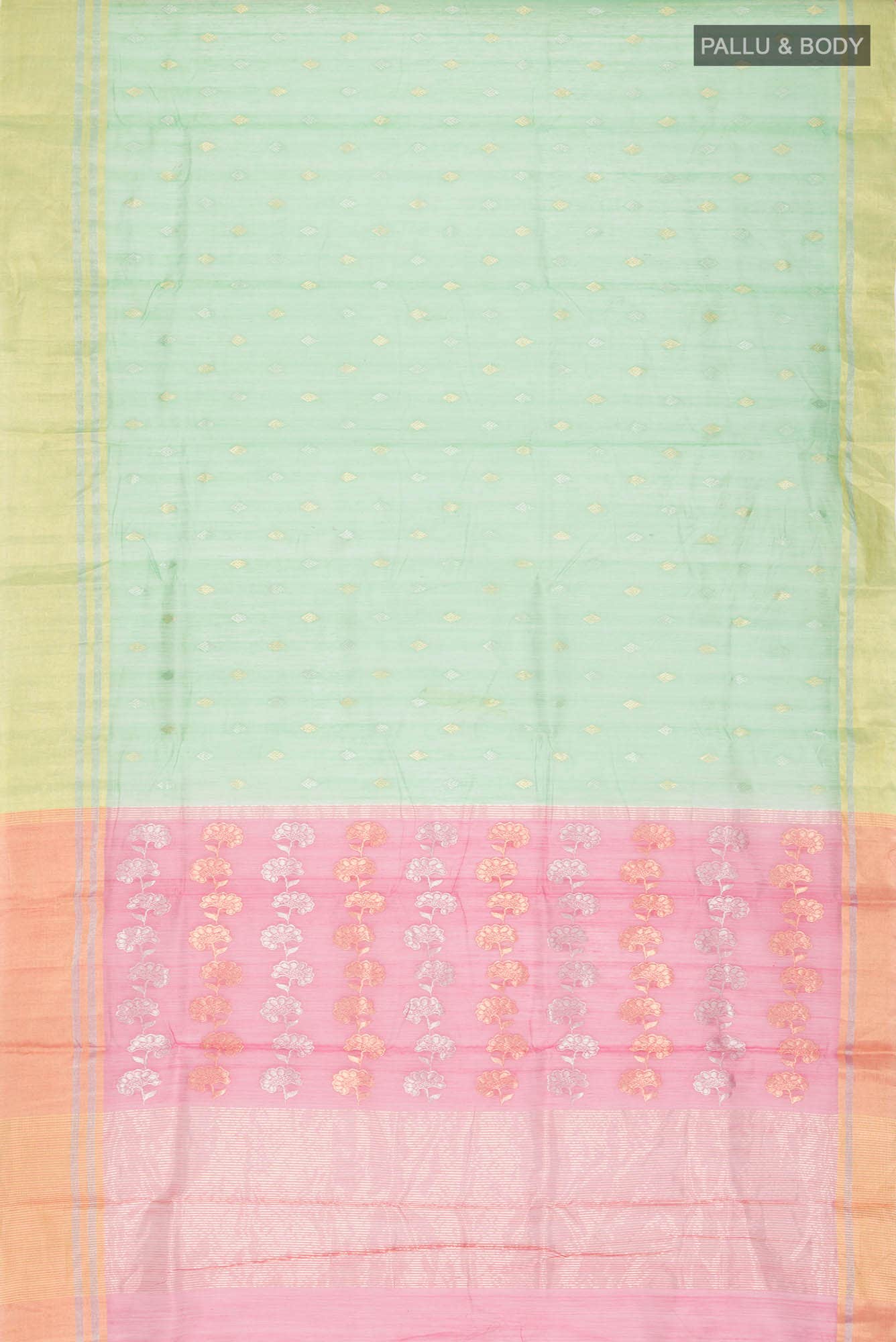 Green Chanderi Silk Cotton Saree