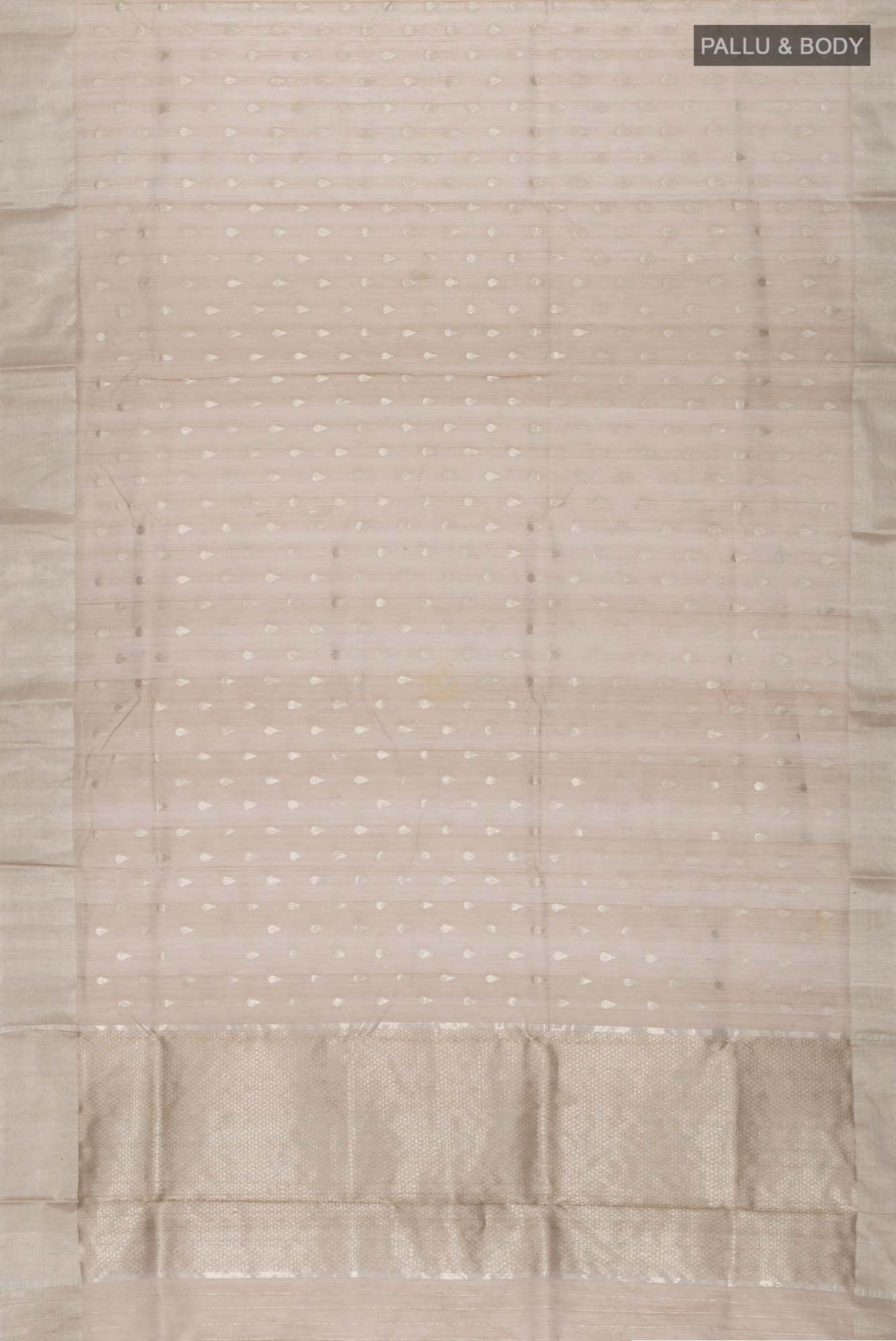 Beige Chanderi Silk Cotton Saree