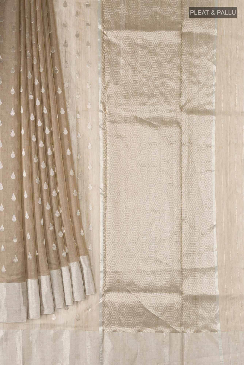 Beige Chanderi Silk Cotton Saree