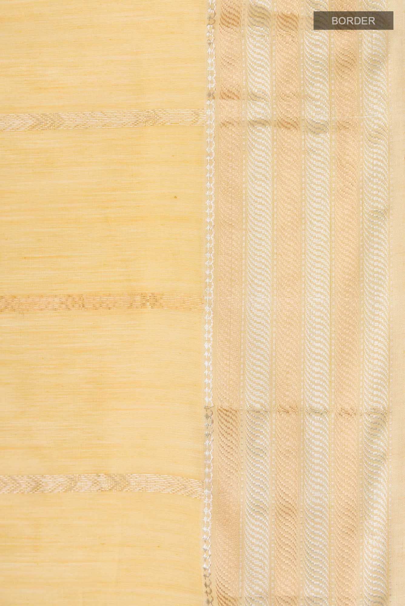 Yellow Maheshwari Silk Cotton Saree