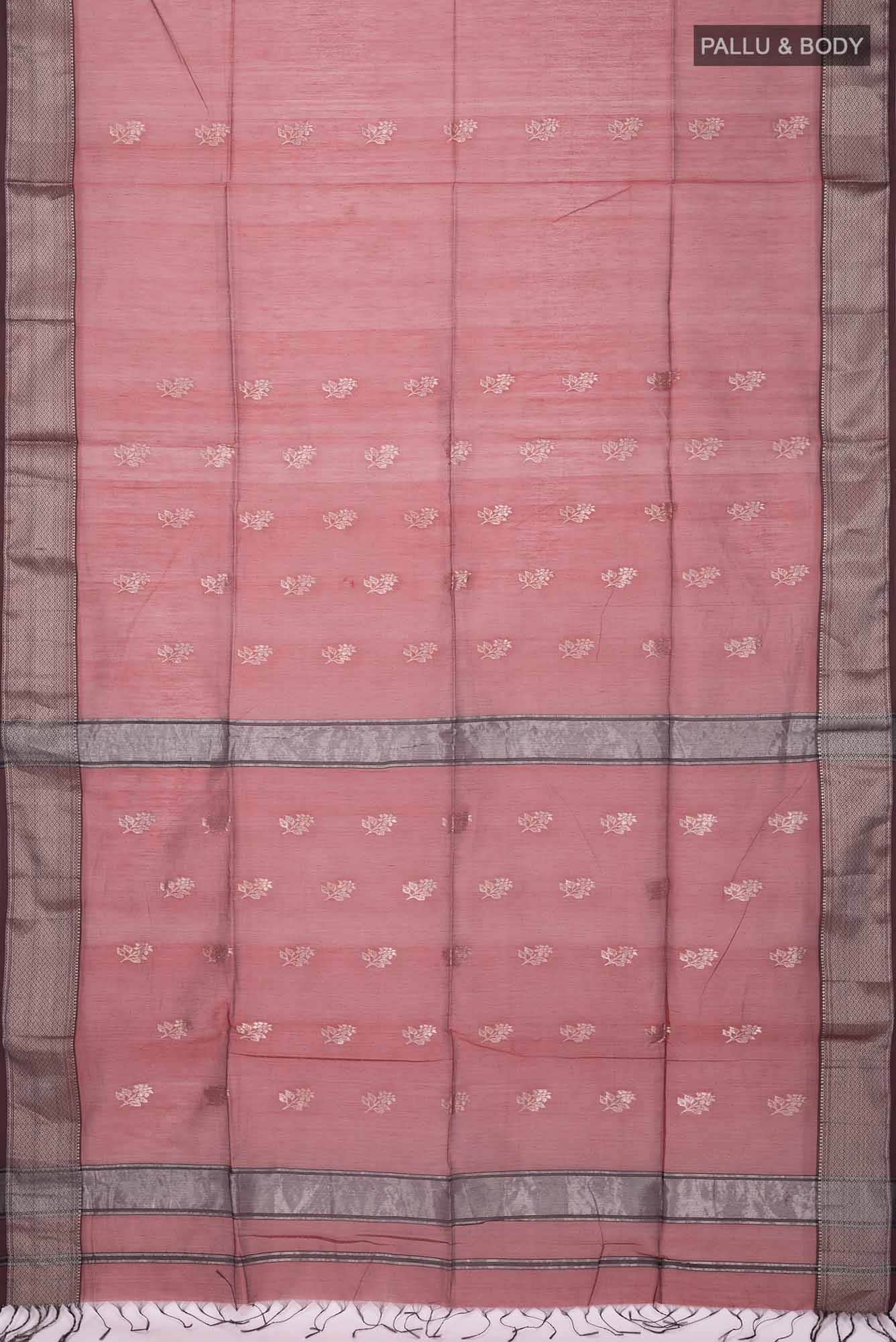 Maroon Maheshwari Silk Cotton Saree