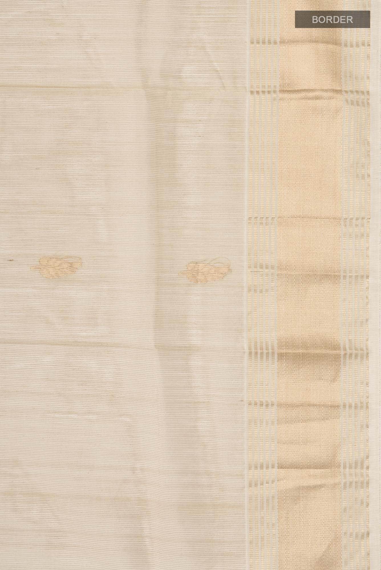 Beige Maheshwari Silk Saree