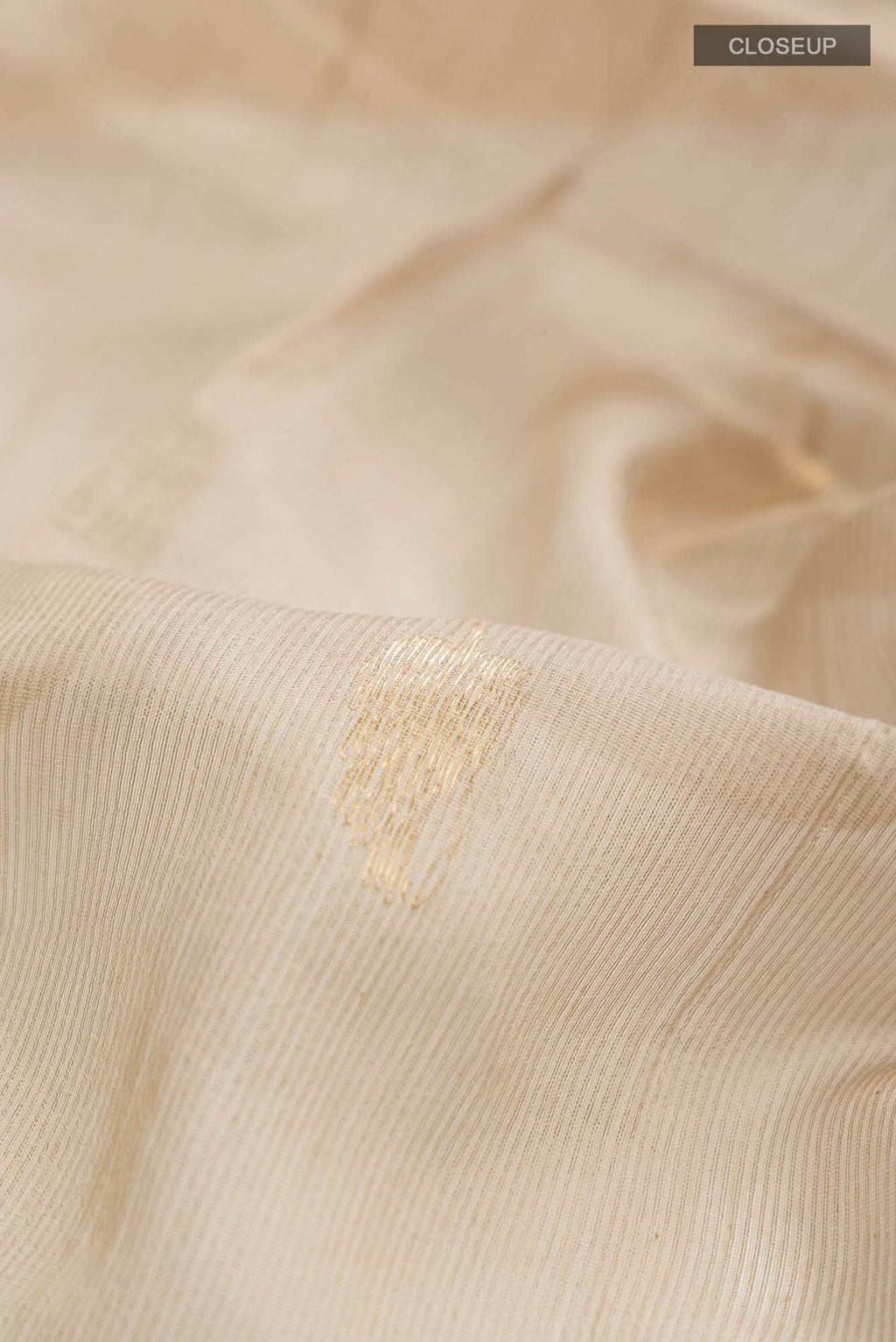 Beige Maheshwari Silk Saree
