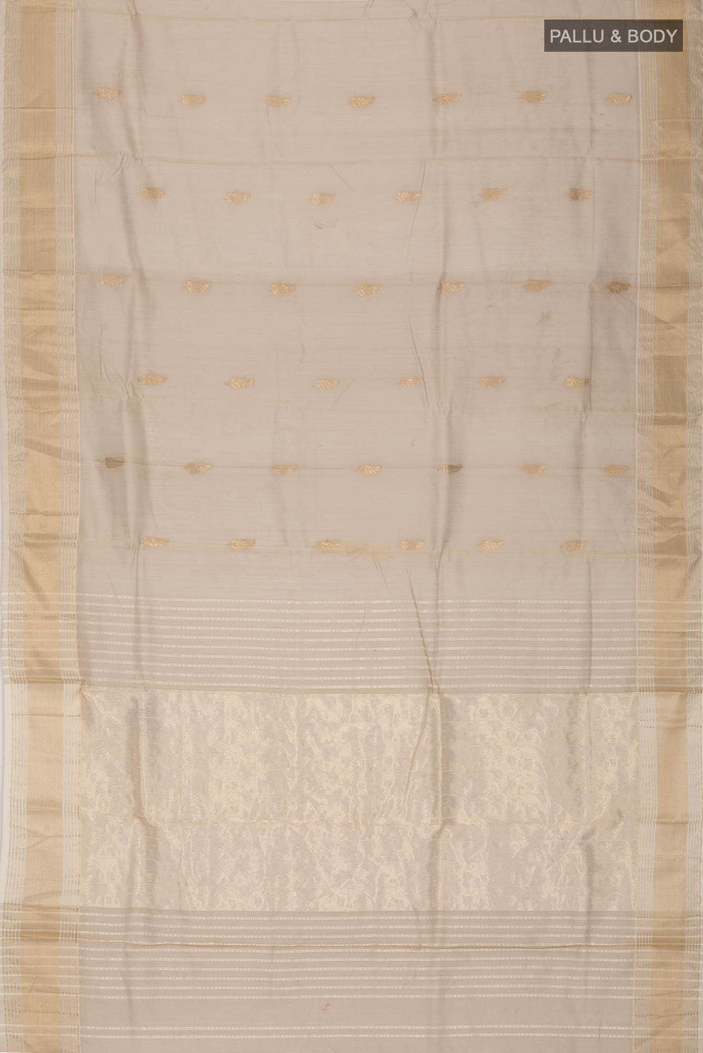 Beige Maheshwari Silk Saree