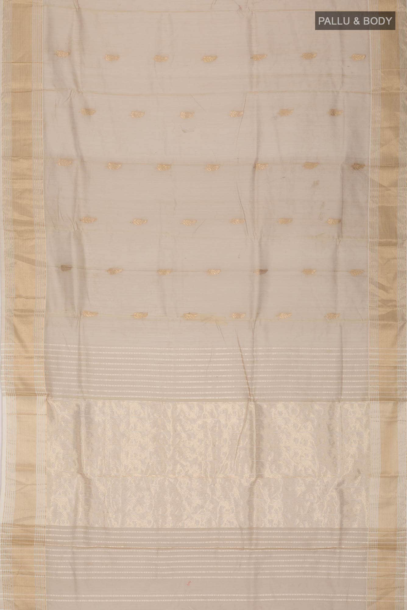 Beige Maheshwari Silk Saree