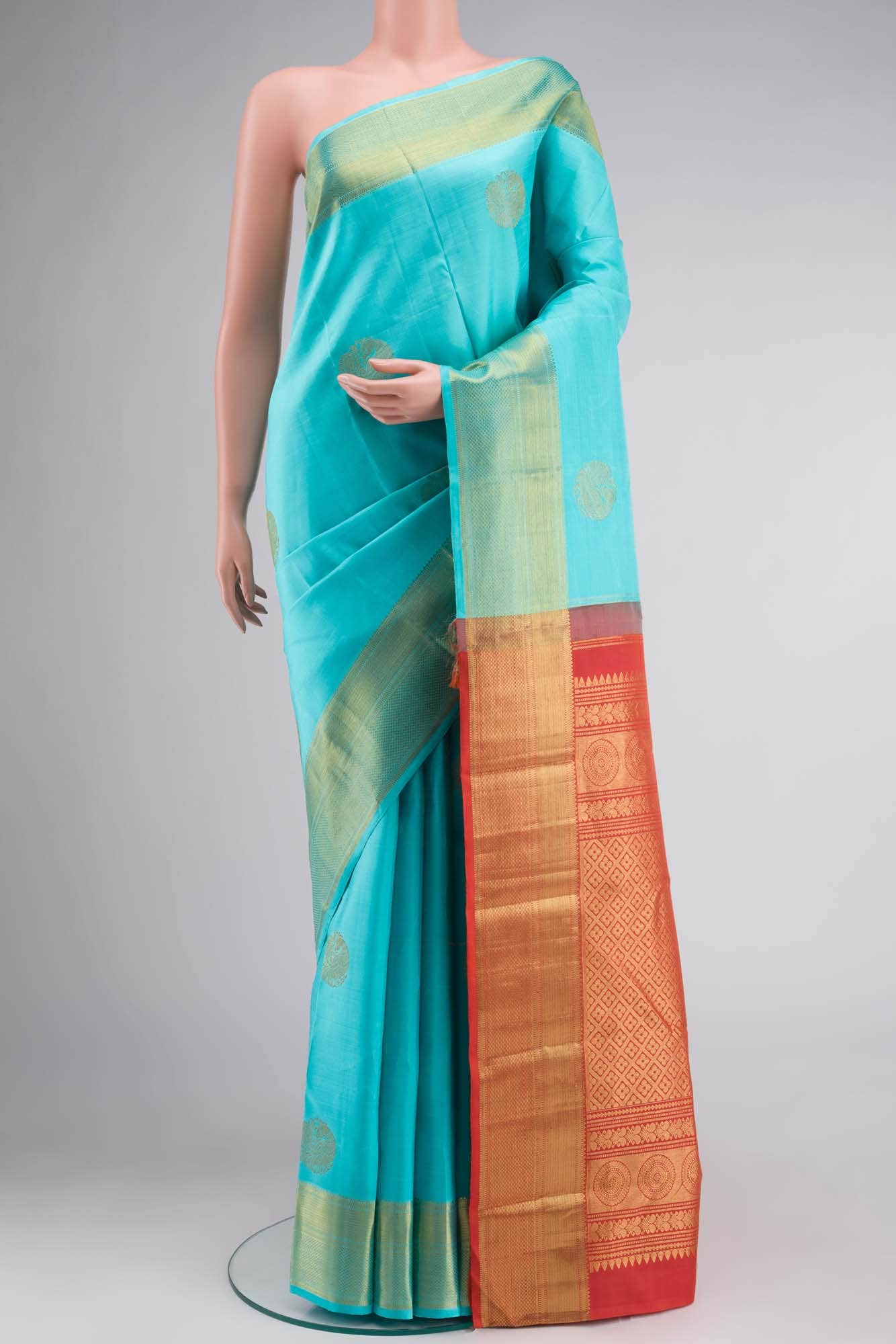 Blue Kanchipuram Silk Saree