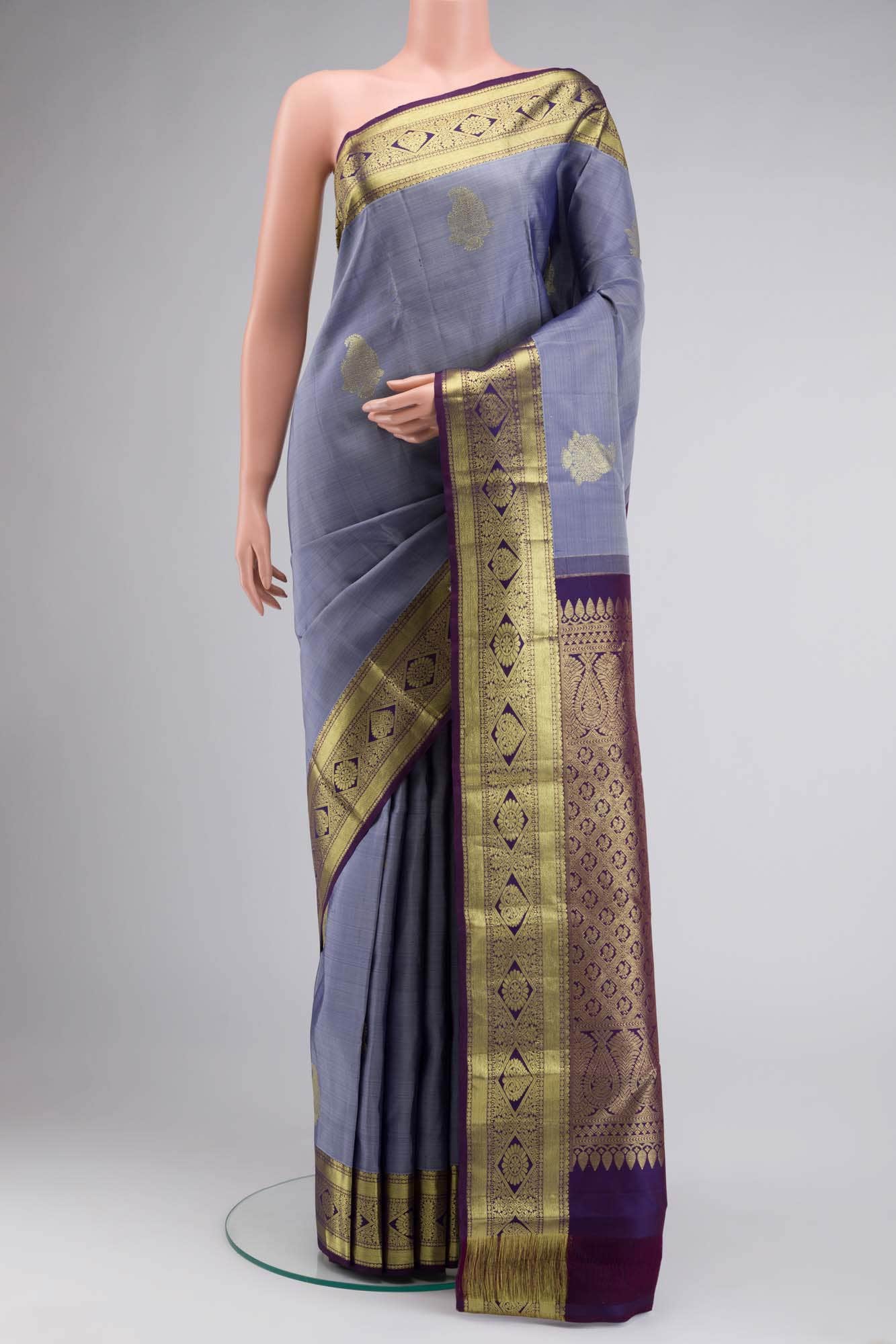 Blue Kanchipuram Silk Saree