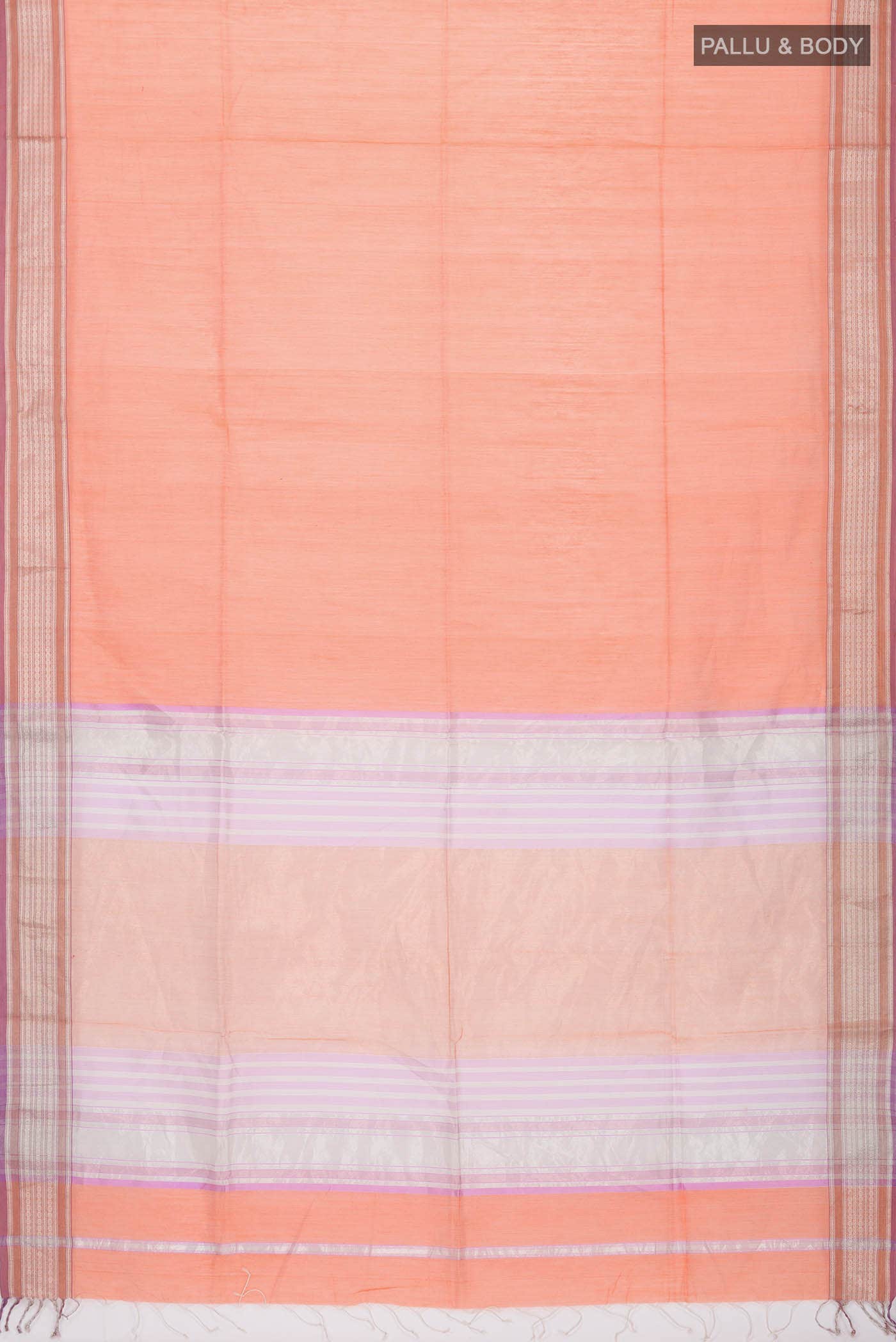 Orange Maheshwari Silk Cotton Saree