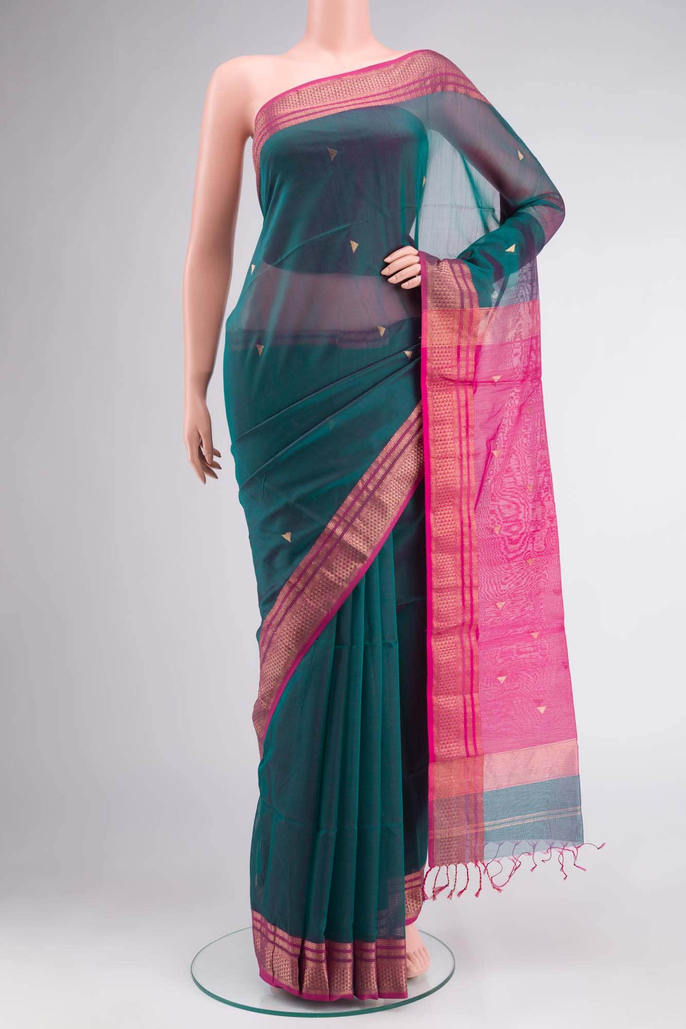 Purple Maheshwari Silk Cotton Saree