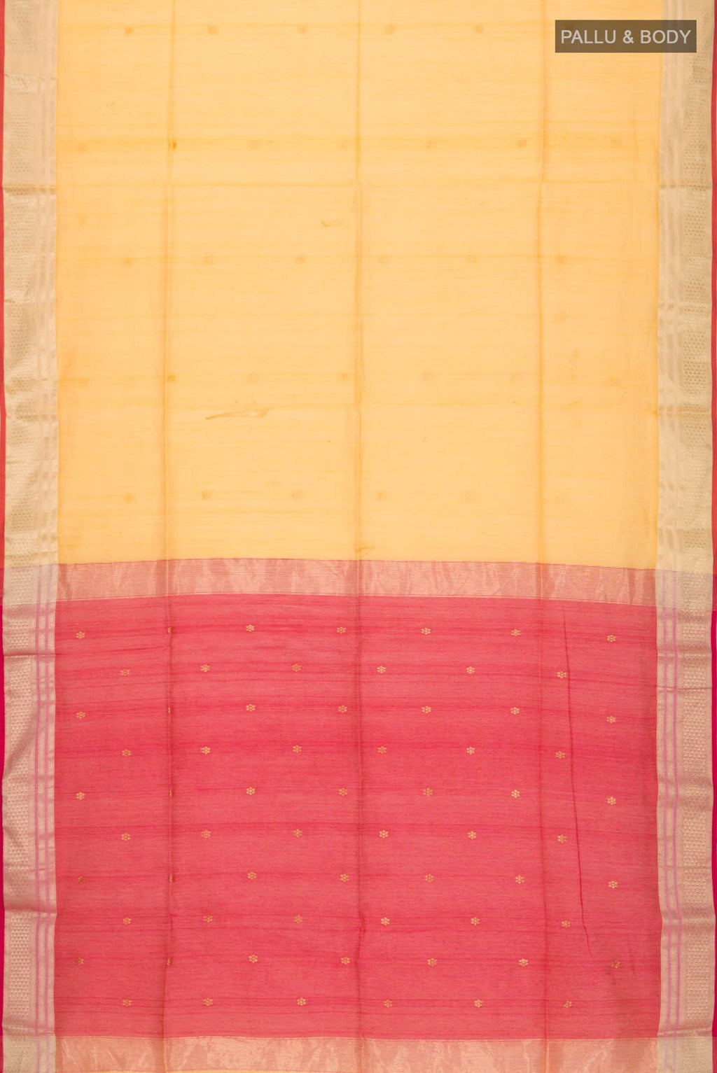 Yellow Maheshwari Silk Cotton Saree