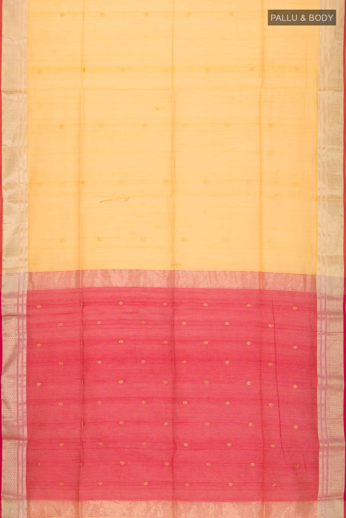 Yellow Maheshwari Silk Cotton Saree