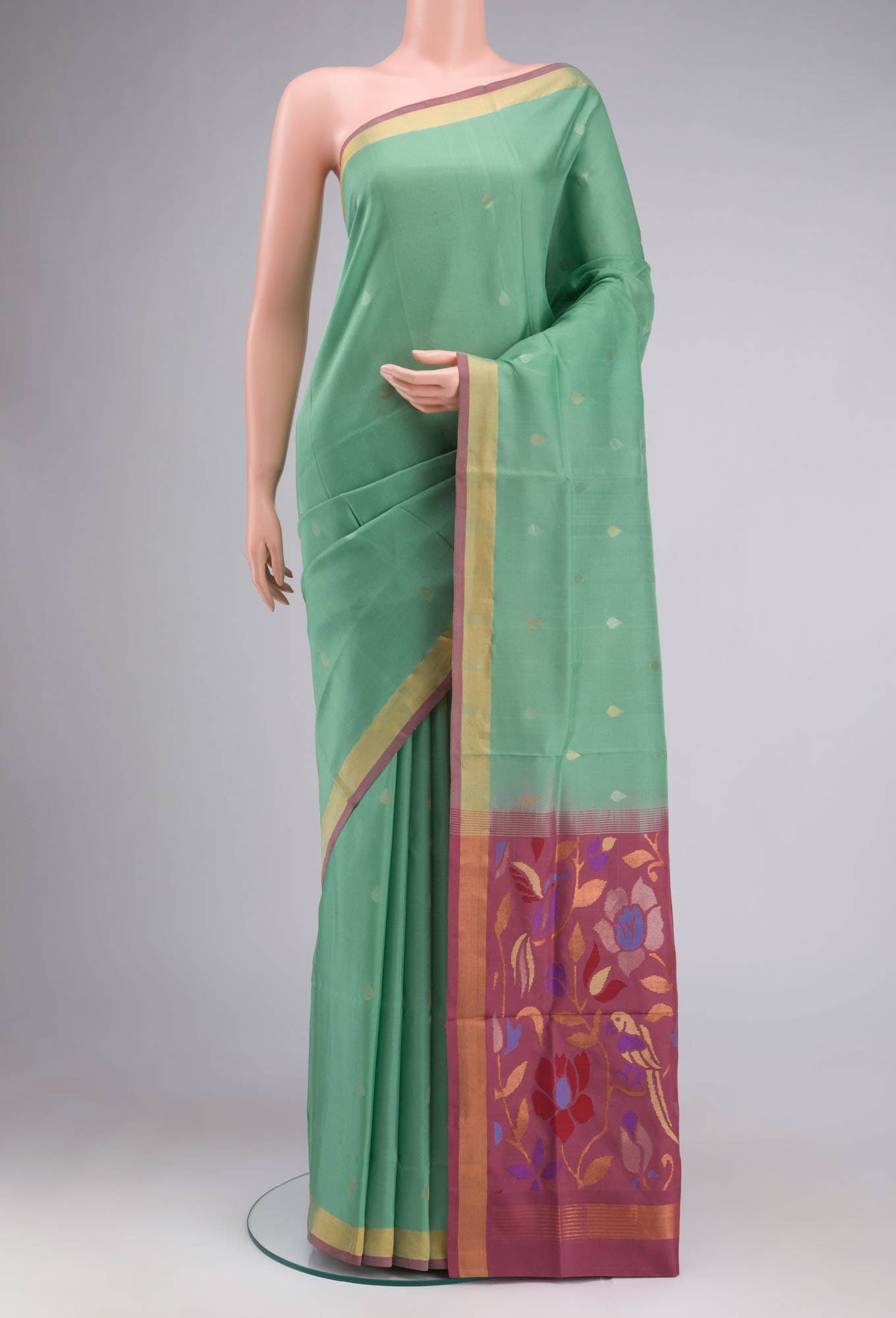 Mint Green Uppada Silk Saree