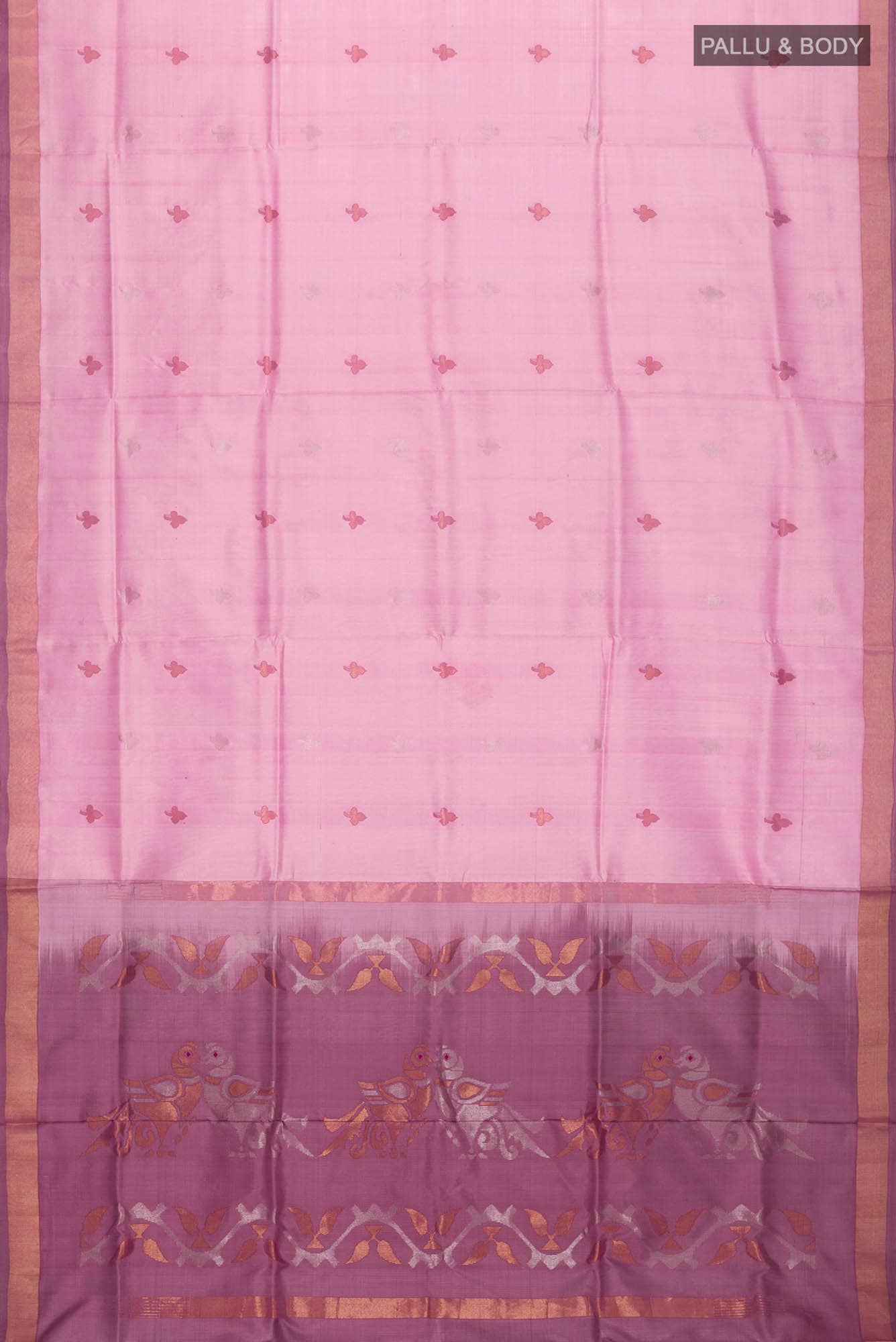 Rose pink Uppada Silk Saree