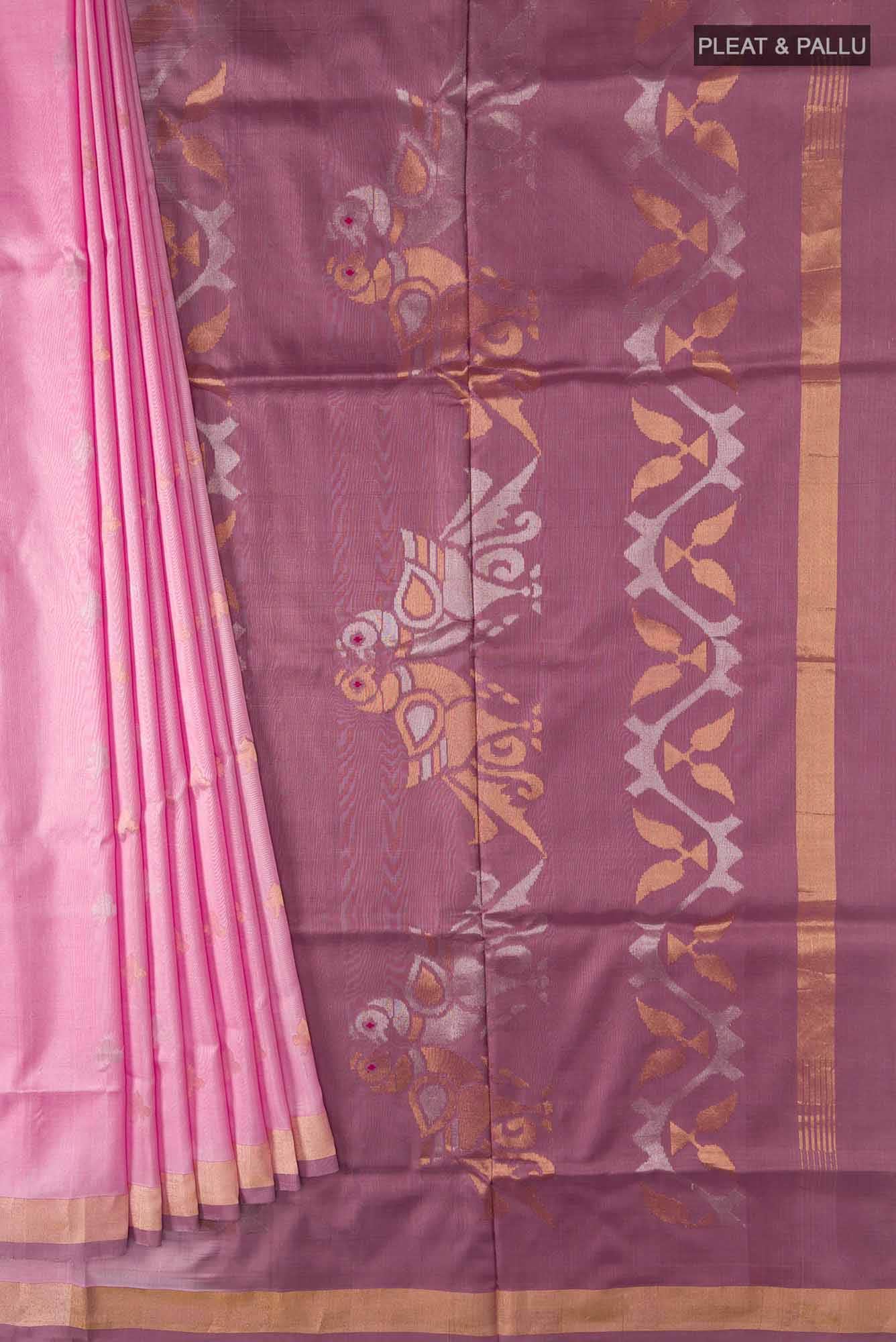 Rose pink Uppada Silk Saree