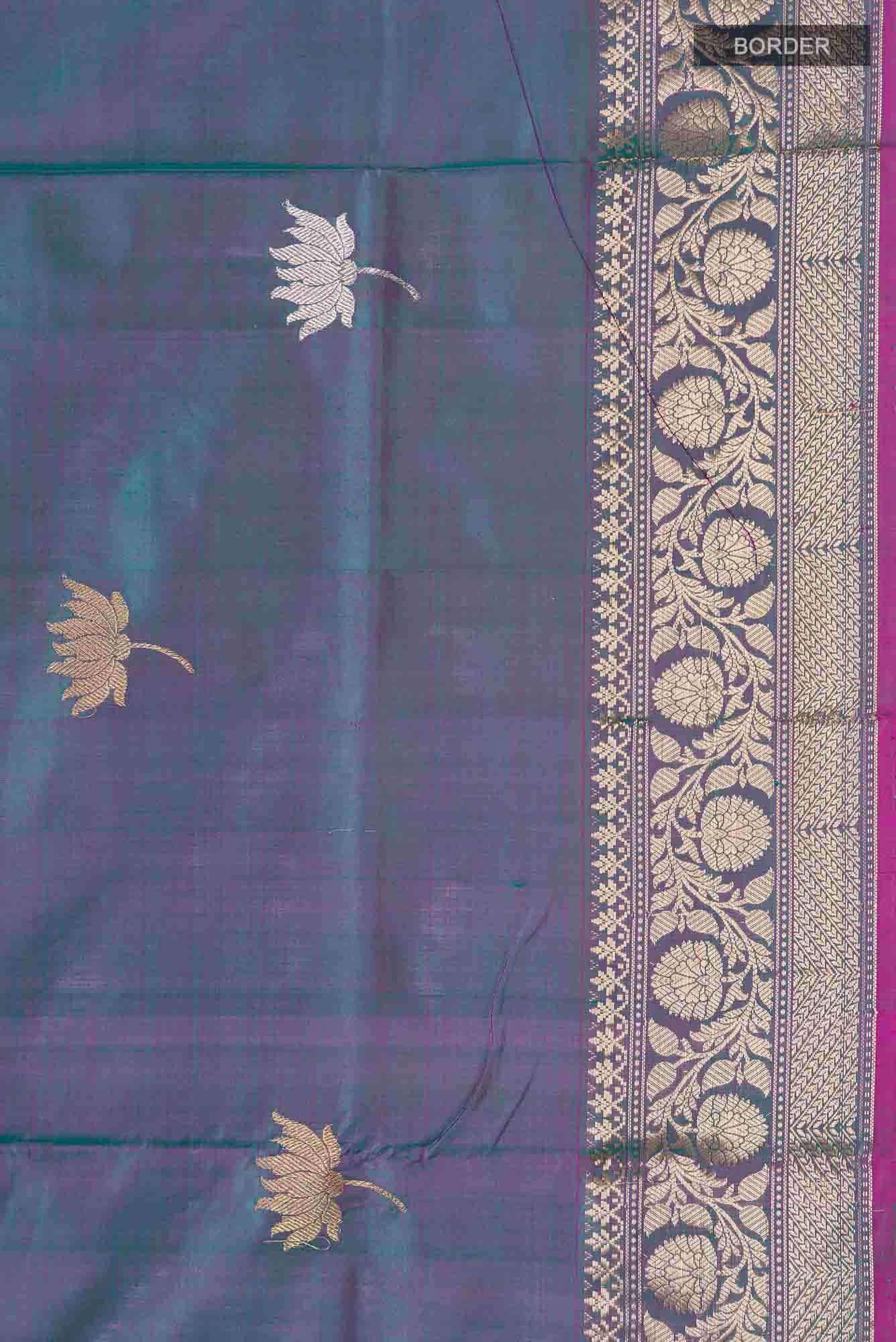 Blue Banarasi Katan Silk Saree