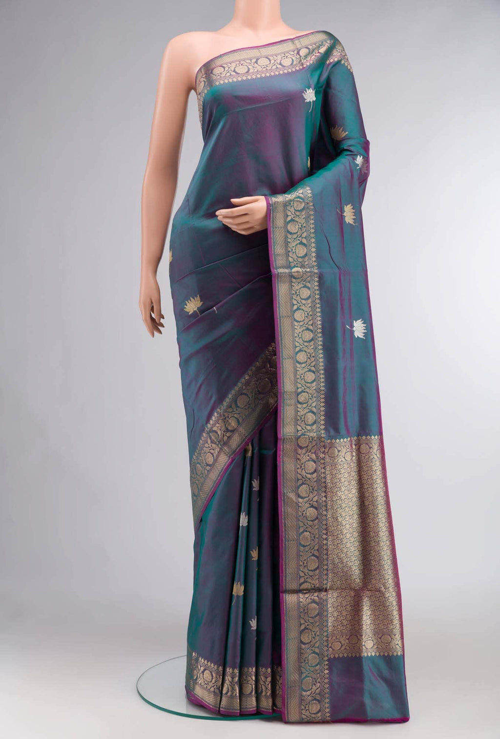 Blue Banarasi Katan Silk Saree