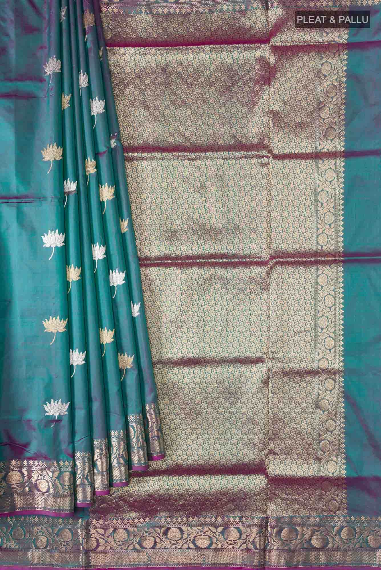 Blue Banarasi Katan Silk Saree