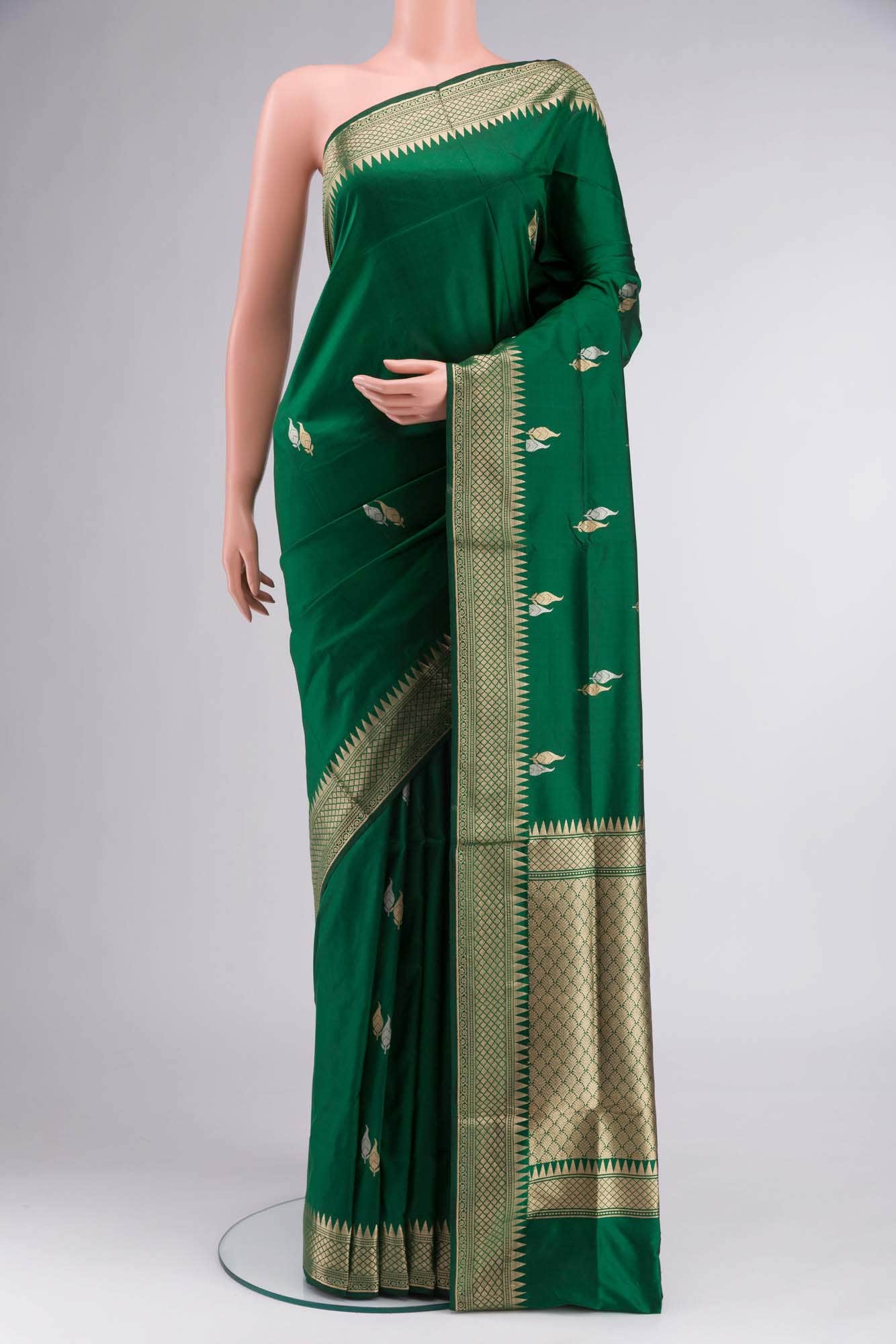 Green Banarasi Katan Silk Saree
