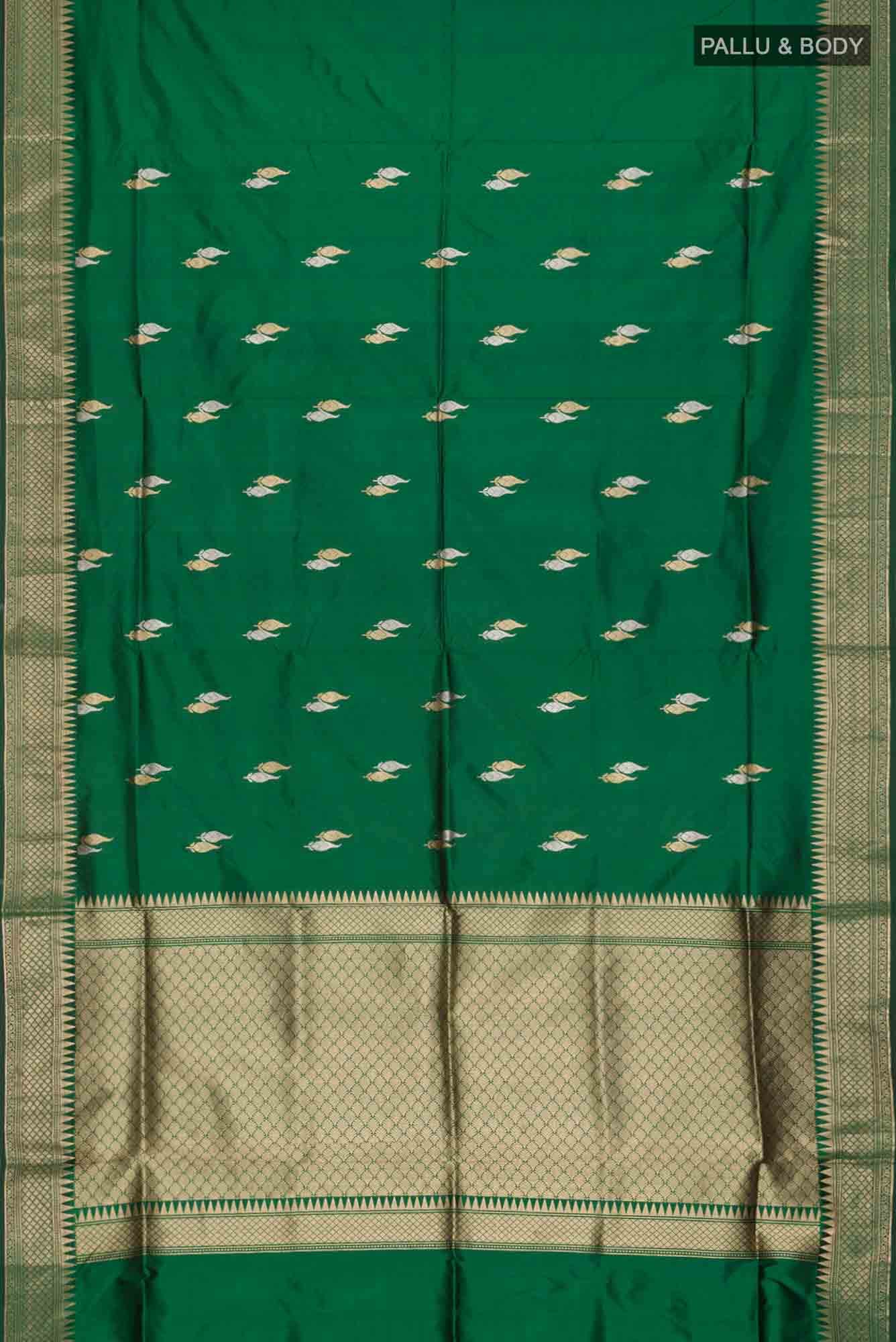 Green Banarasi Katan Silk Saree