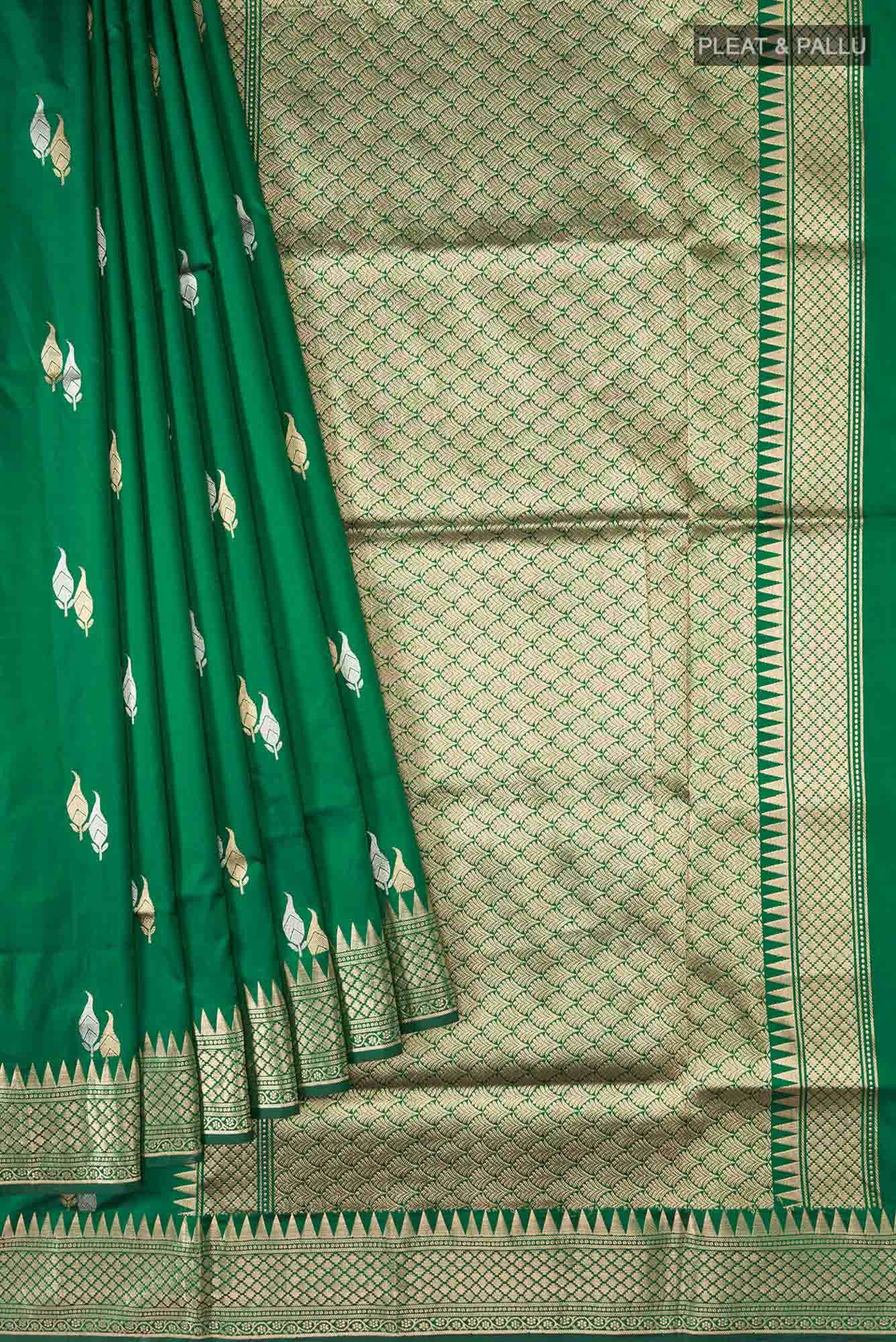Green Banarasi Katan Silk Saree