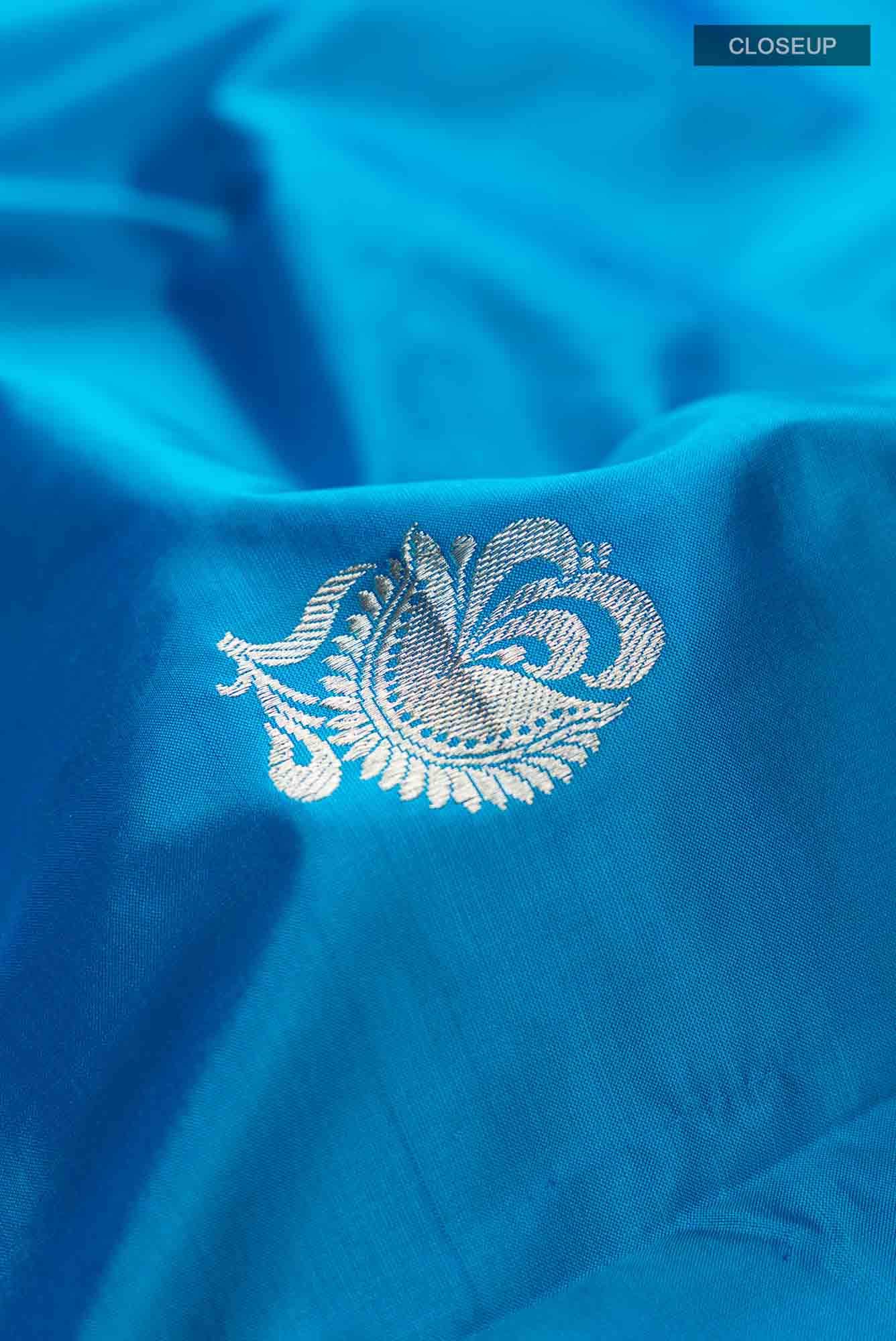 Blue Banarasi Katan Silk Saree