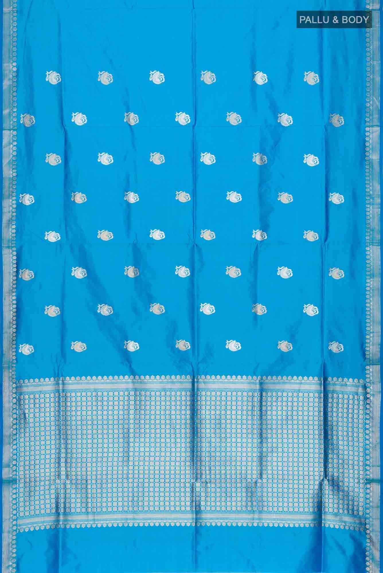 Blue Banarasi Katan Silk Saree