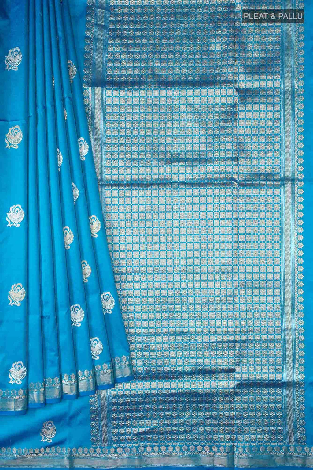 Blue Banarasi Katan Silk Saree