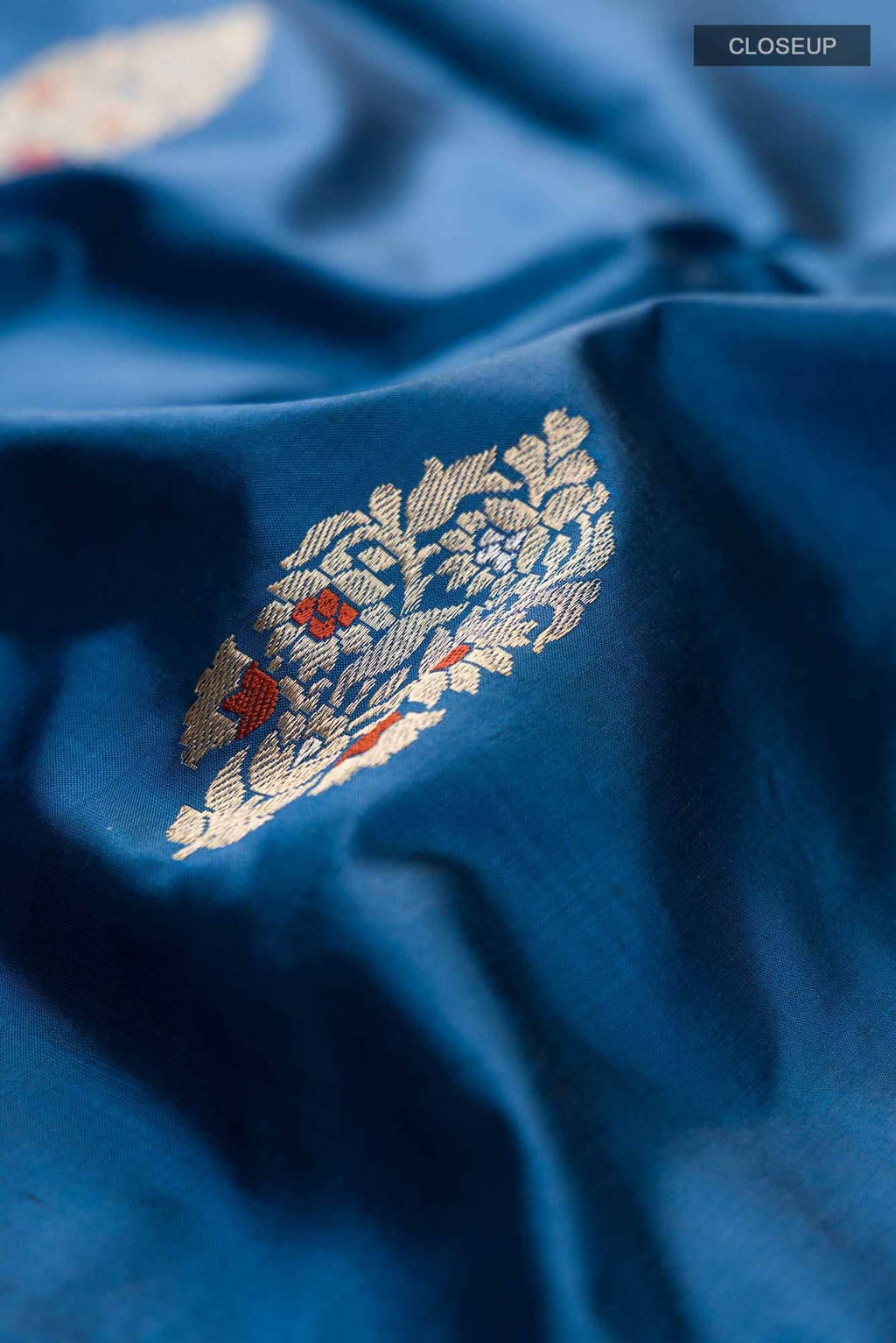 Blue Banarasi Katan Silk Saree