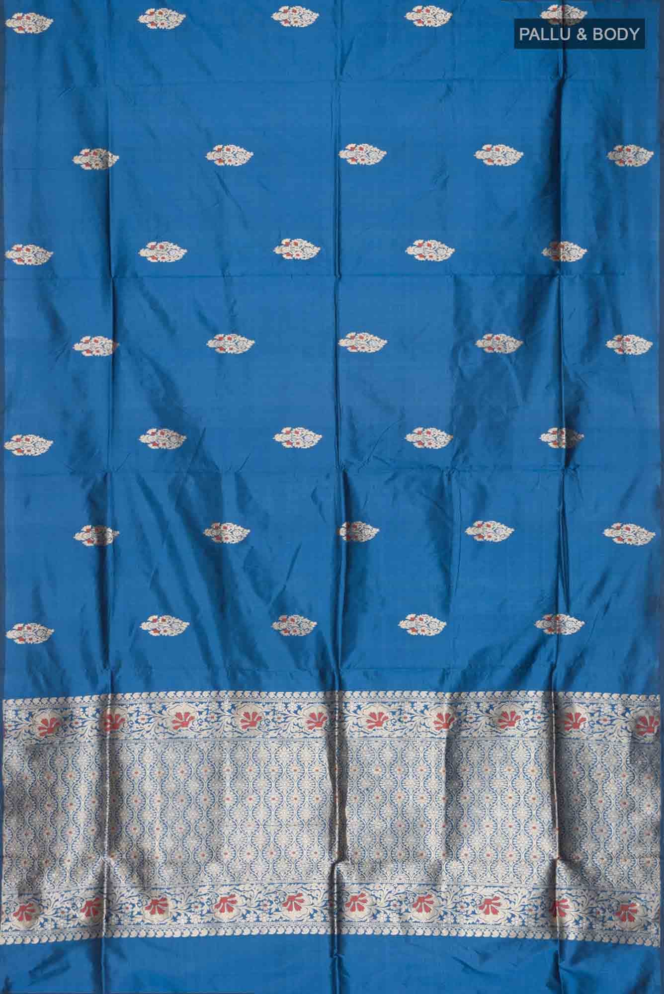 Blue Banarasi Katan Silk Saree