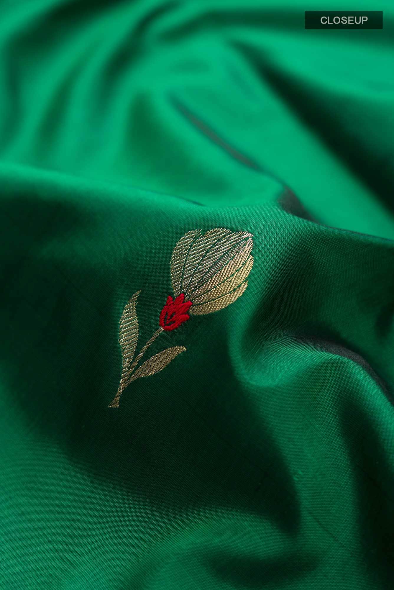 Green Banarasi Katan Silk Saree